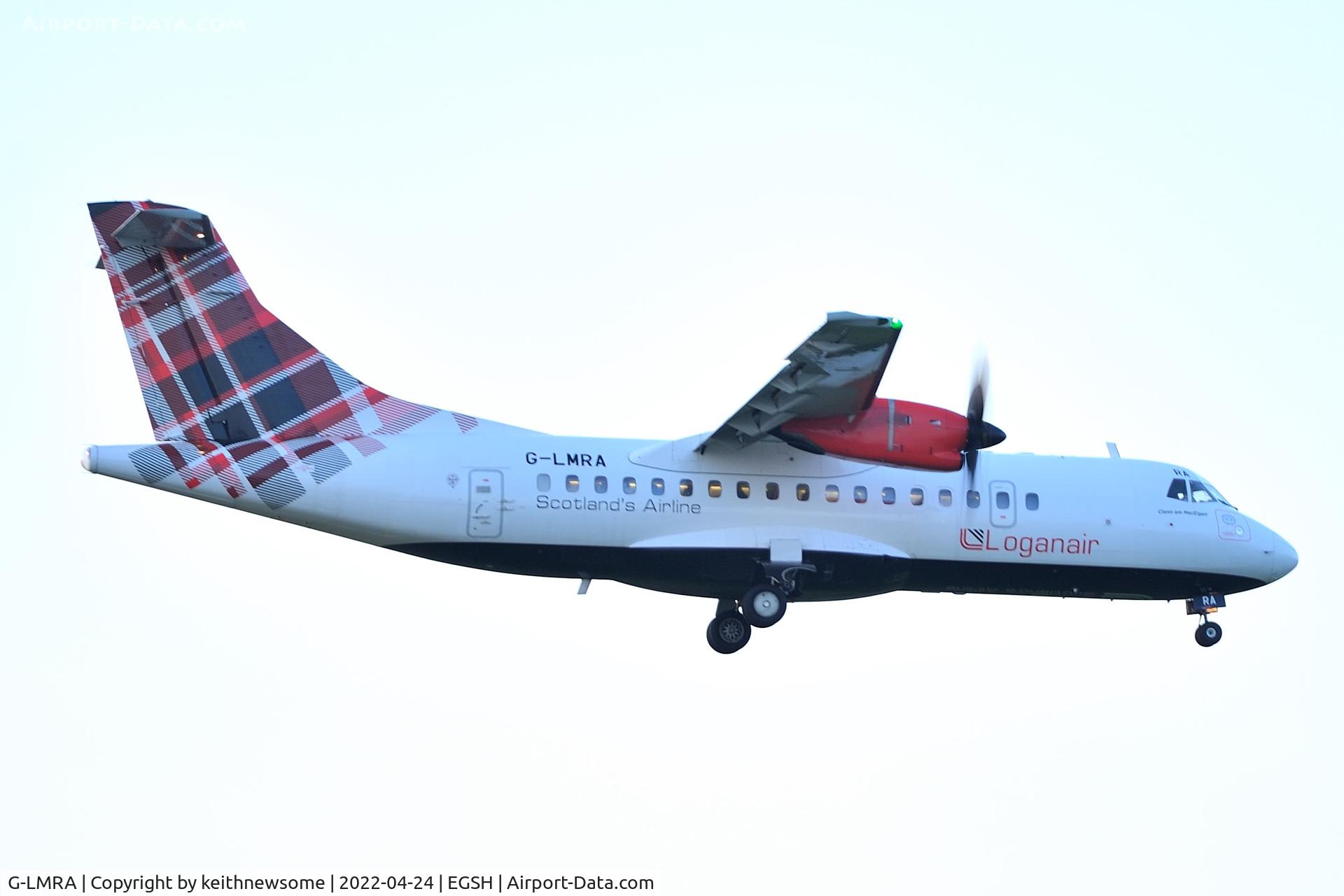 G-LMRA, 1996 ATR 42-500 C/N 490, Last light landing from Edinburgh.