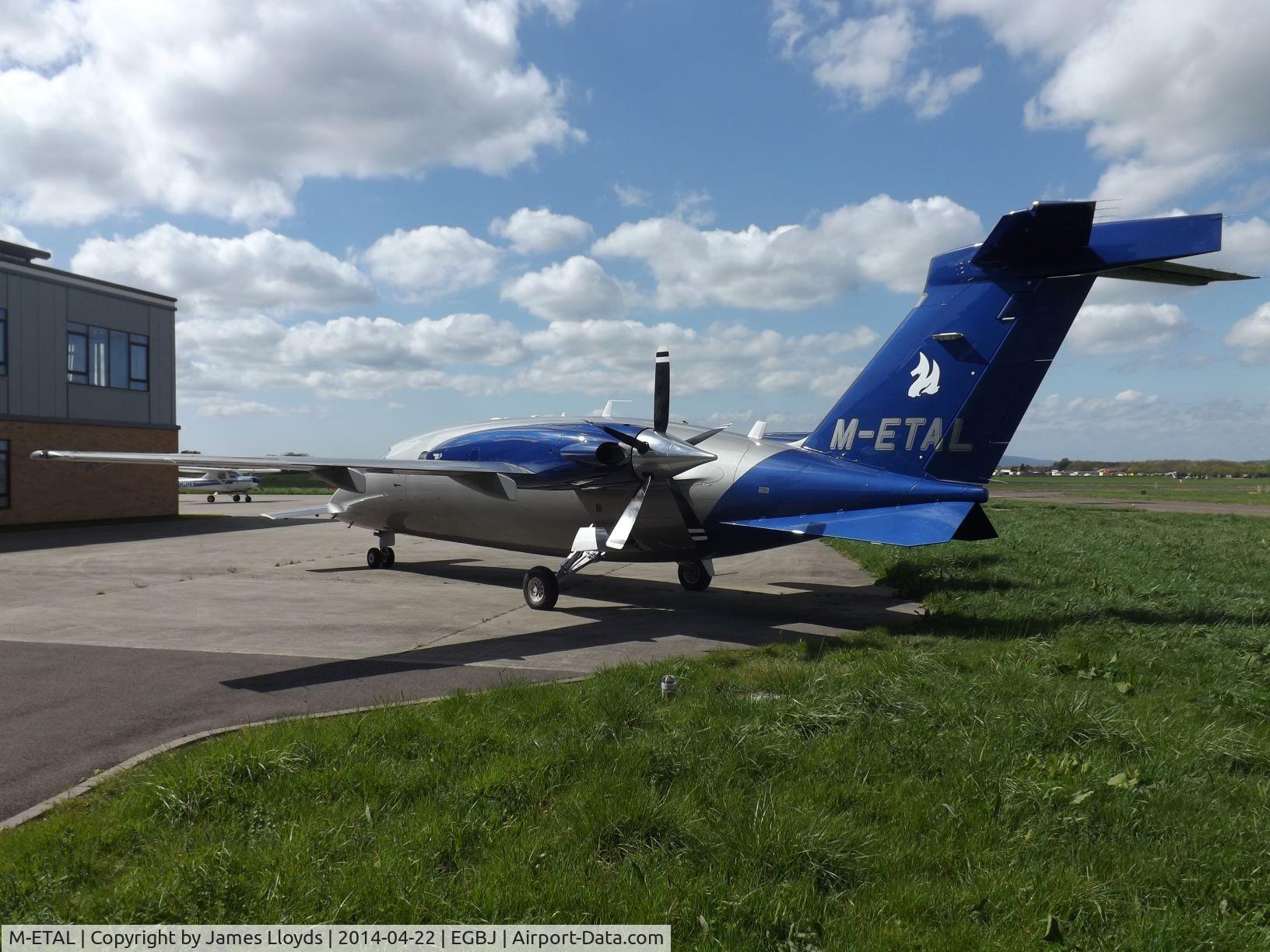 M-ETAL, 2009 Piaggio P-180 Avanti II C/N 1194, Back at Gloucestershire Airport.