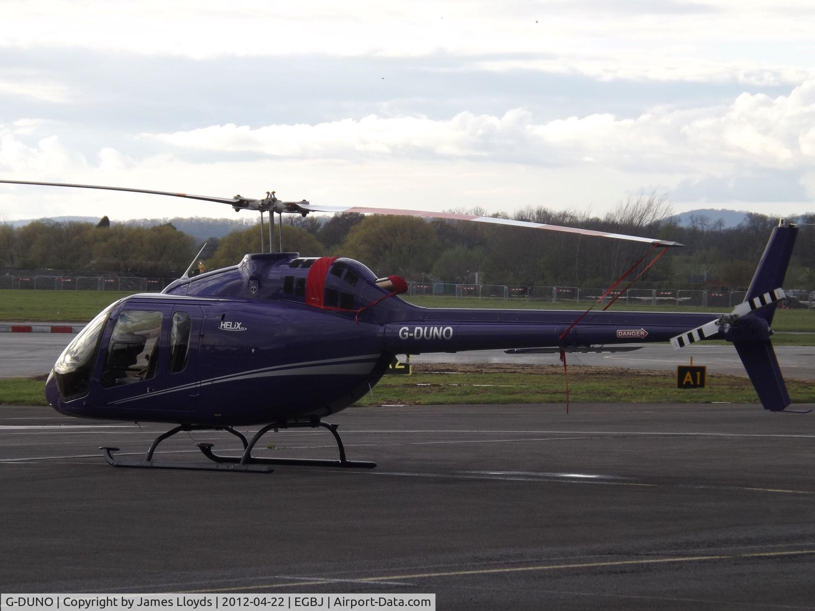 G-DUNO, 2020 Bell 505 Jet Ranger X C/N 65311, a brand new Bell 505 parked up at Gloucestershire Airport.