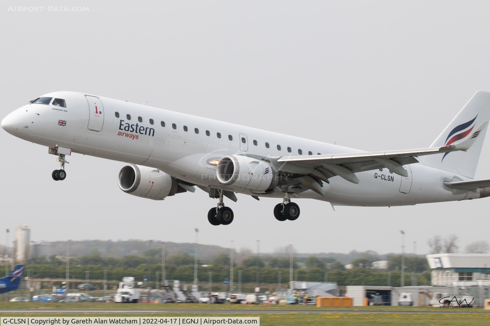 G-CLSN, 2007 Embraer 190LR (ERJ-190-100LR) C/N 19000130, Eastern Embraer arriving at Humberside Airport