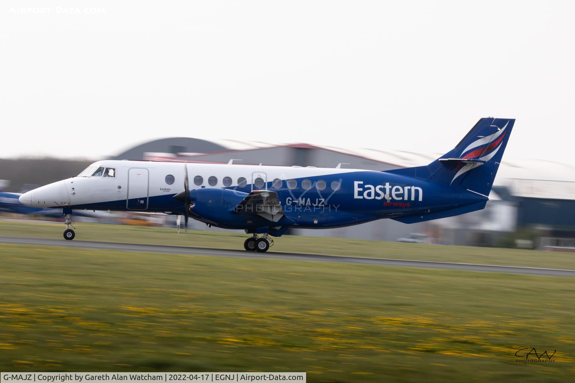 G-MAJZ, 1997 British Aerospace Jetstream 41 C/N 41100, Jetstream departing Humberside Airport on Runway 20