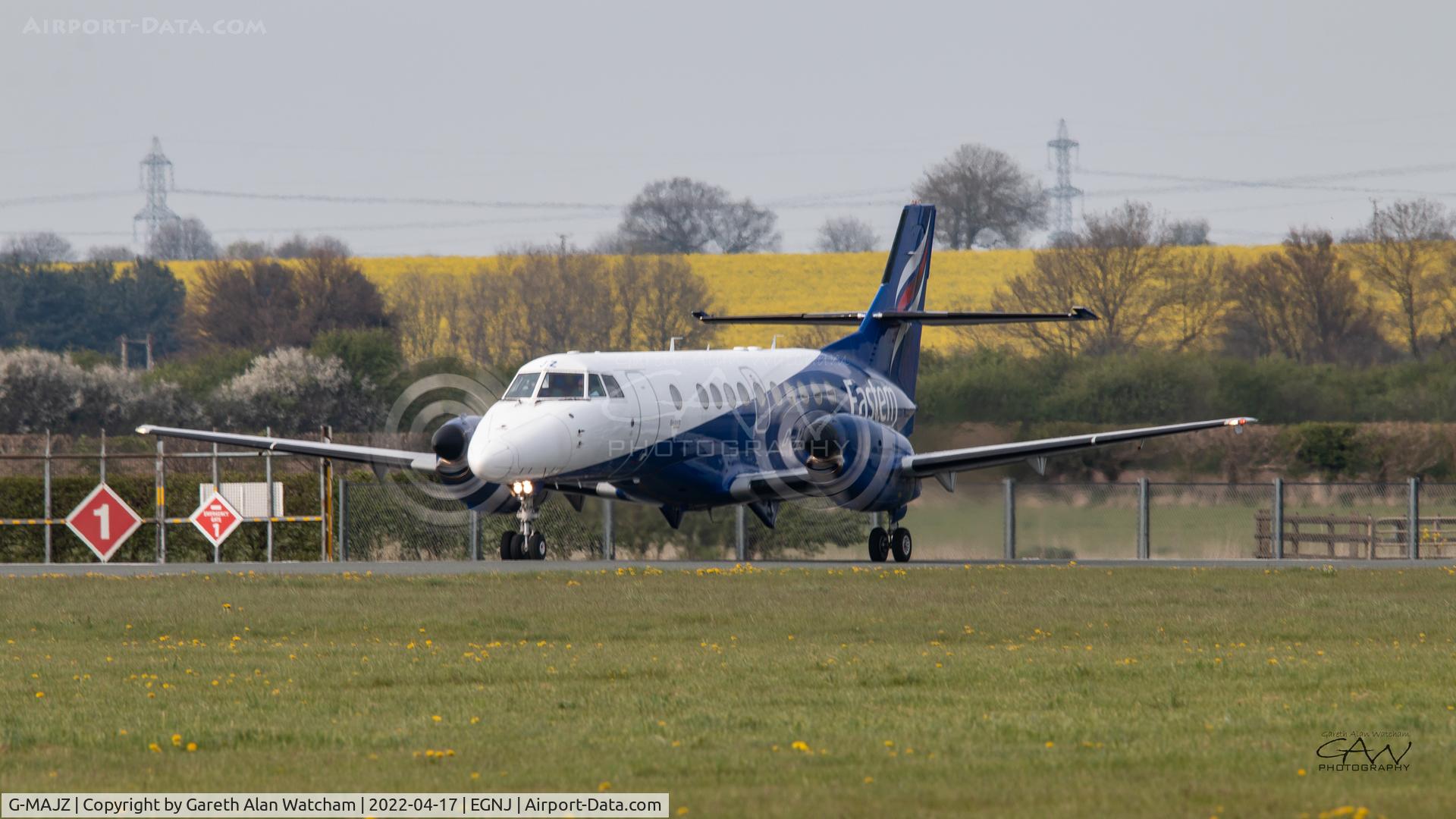 G-MAJZ, 1997 British Aerospace Jetstream 41 C/N 41100, Jetstream departing Humberside, lining up on Runway 20