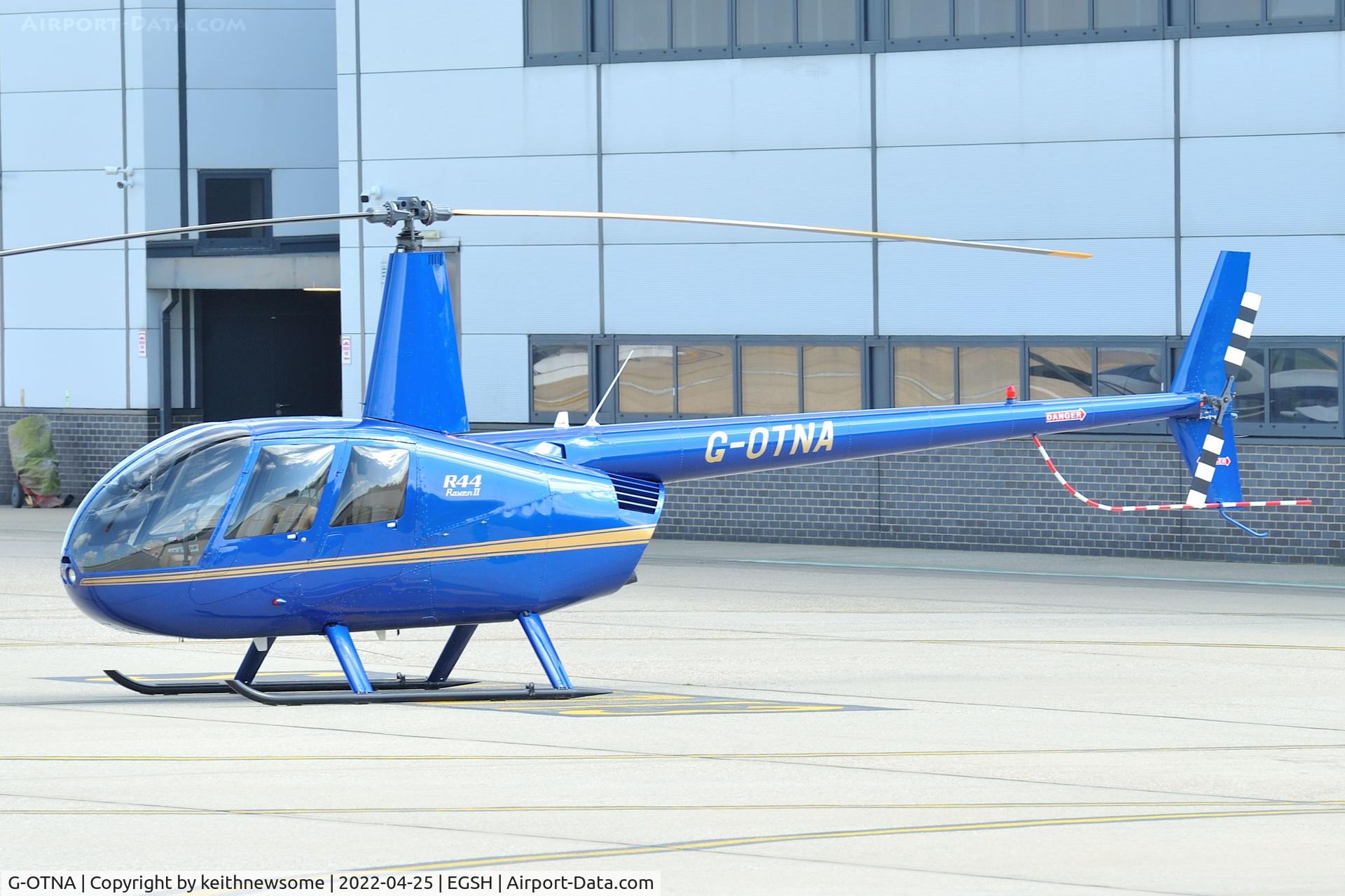 G-OTNA, 2006 Robinson R44 Raven II C/N 11092, Parked at Norwich.