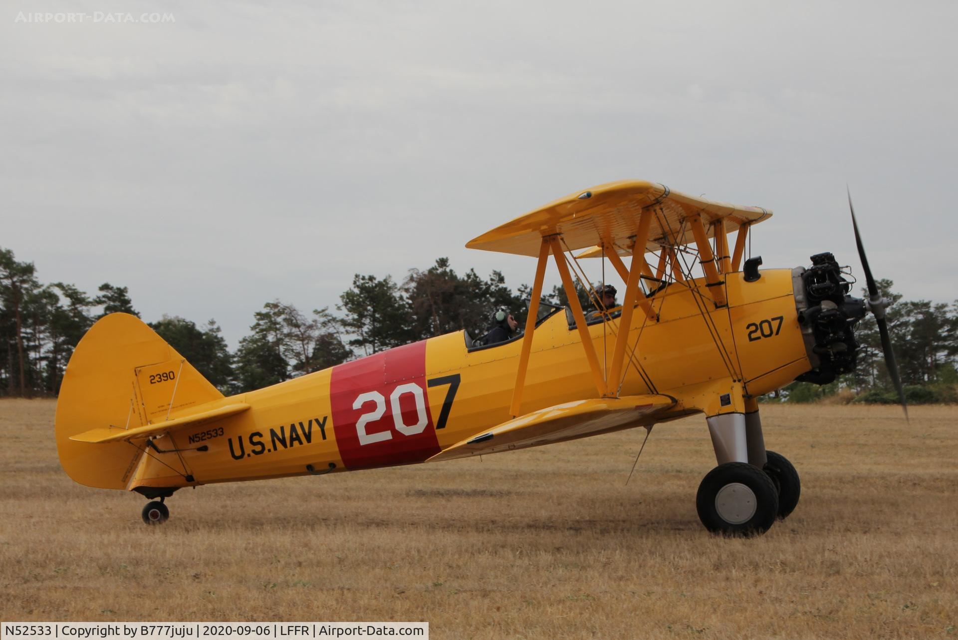 N52533, Boeing A75N1(PT17) C/N 75-2390, at Bar-sur-Seine