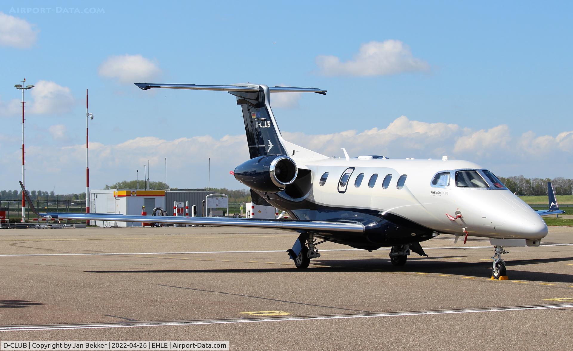 D-CLUB, 2021 Embraer EMB-505 Phenom 300E C/N 505-00647, Lelystad Airport after diversion from EHAM Amsterdam Schiphol