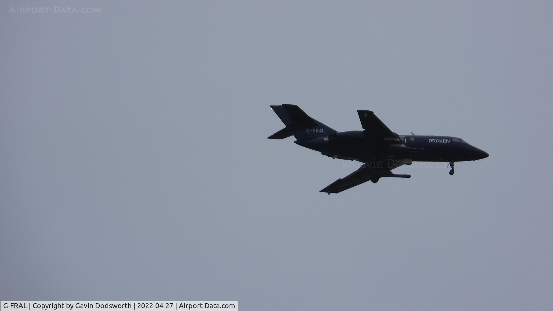 G-FRAL, 1968 Dassault Falcon (Mystere) 20DC C/N 151, Over Darlington on April 27th 2022