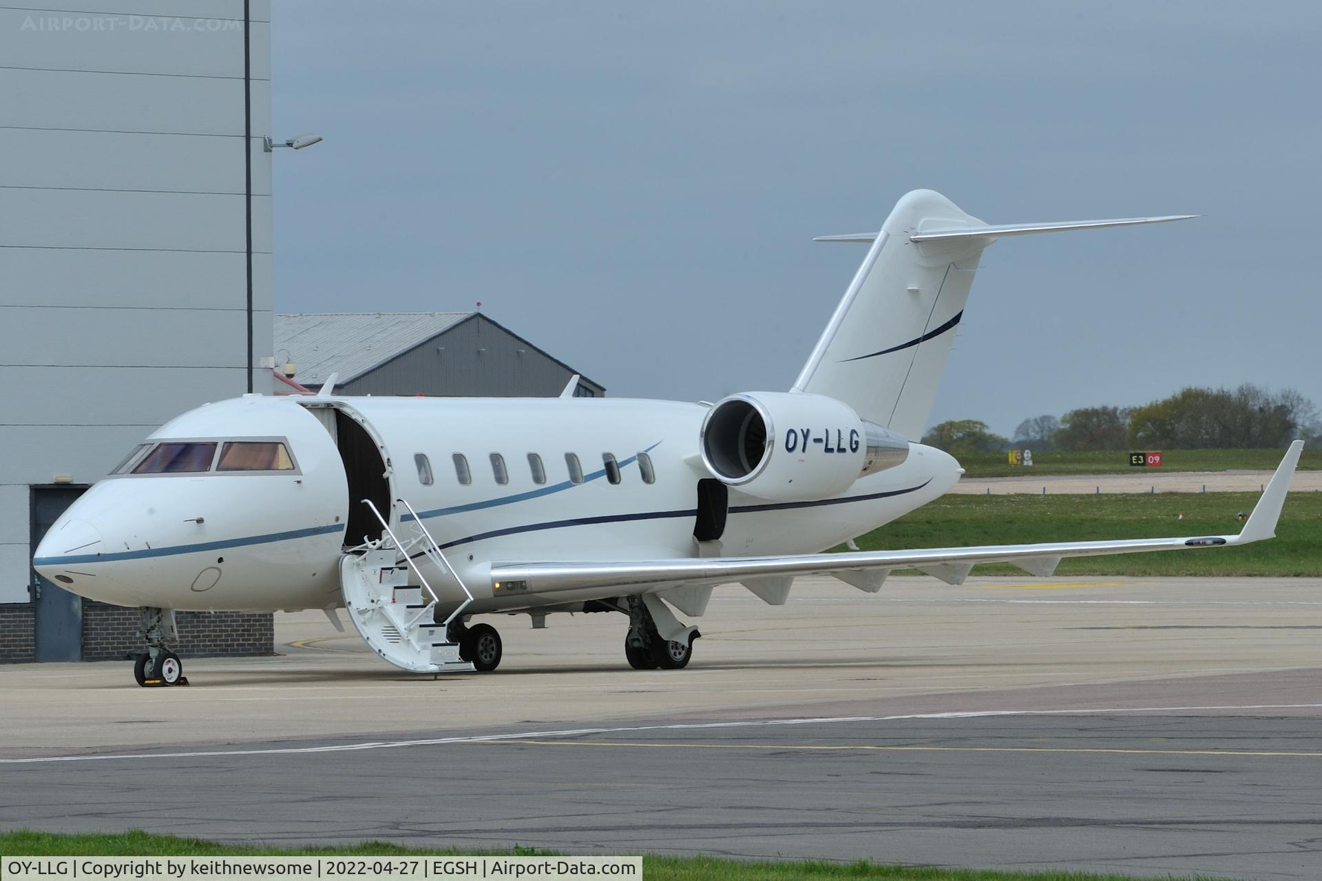 OY-LLG, 2020 Canadair Challenger 604 (CL-600-2B16) C/N 6156, Arrived at Norwich from Billund, Denmark.