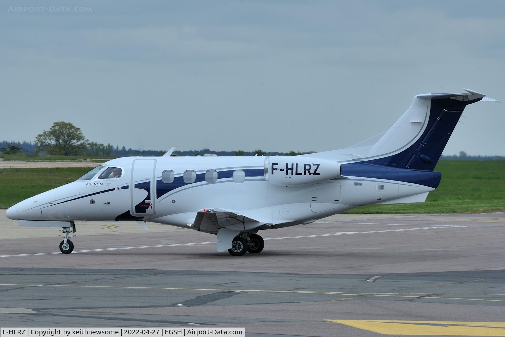 F-HLRZ, 2010 Embraer EMB-500 Phenom 100 C/N 50000165, Arriving at Norwich from Liverpool.