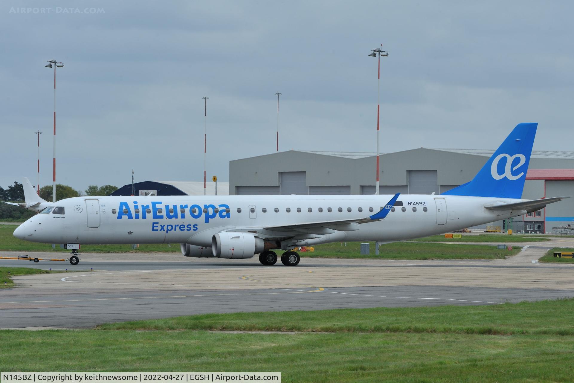 N145BZ, Embraer 195LR (ERJ-190-200LR) C/N 19000276, Towed to engine test facility, formerly ES-MET.