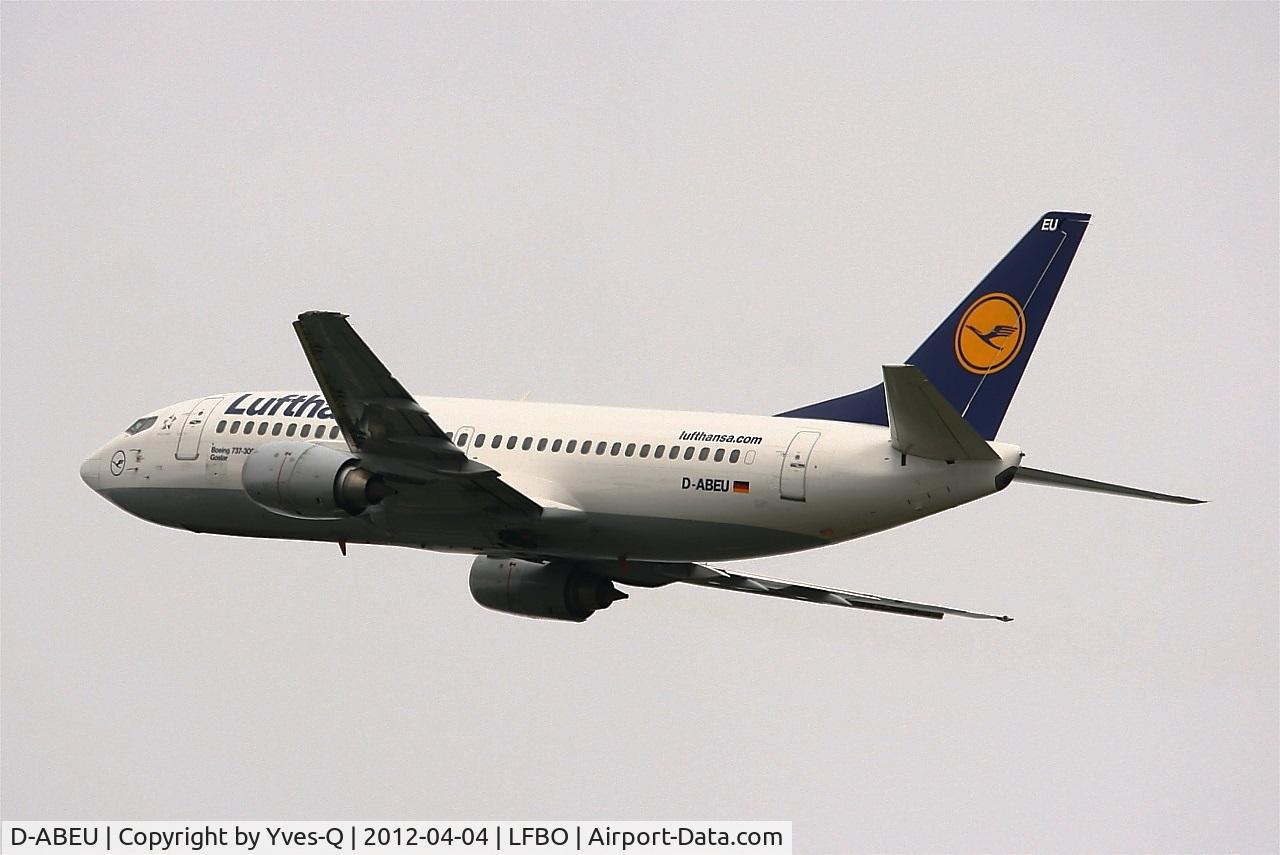 D-ABEU, 1995 Boeing 737-330 C/N 27904, Boeing 737-330, Climbing from rwy 32L, Toulouse-Blagnac Airport (LFBO-TLS)