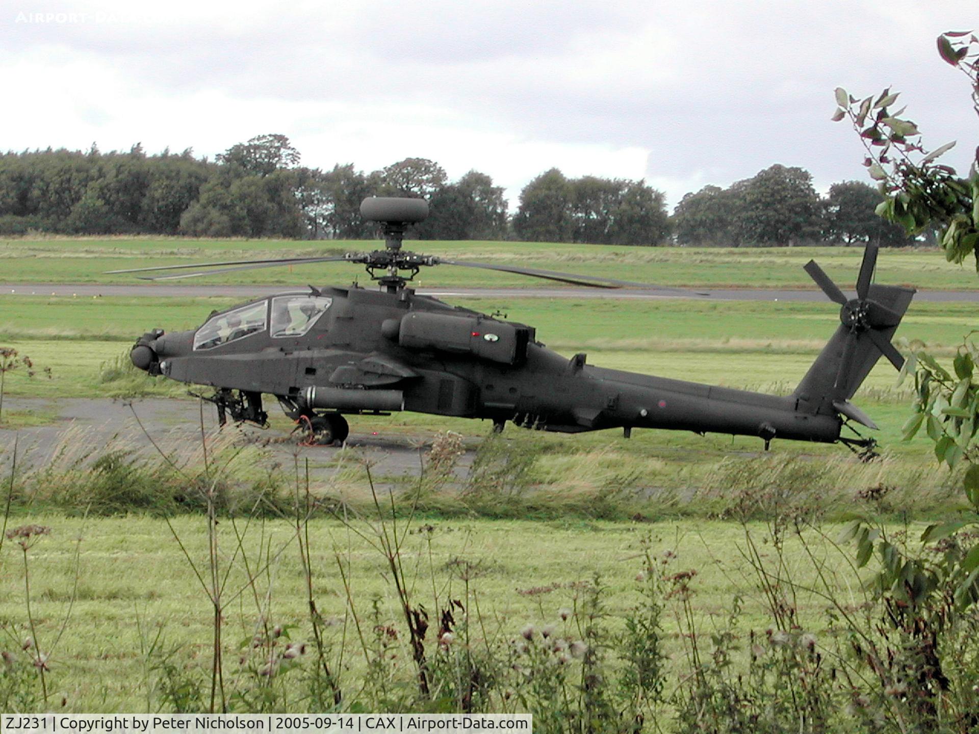 ZJ231, 2004 Westland Apache AH.1 C/N DU065/WAH065, Apache AH.1, Callsign Ransack One, of 664 Squadron Army Air Corps seen at Carlisle on Exercise Wycombe Warrior in September 2005.