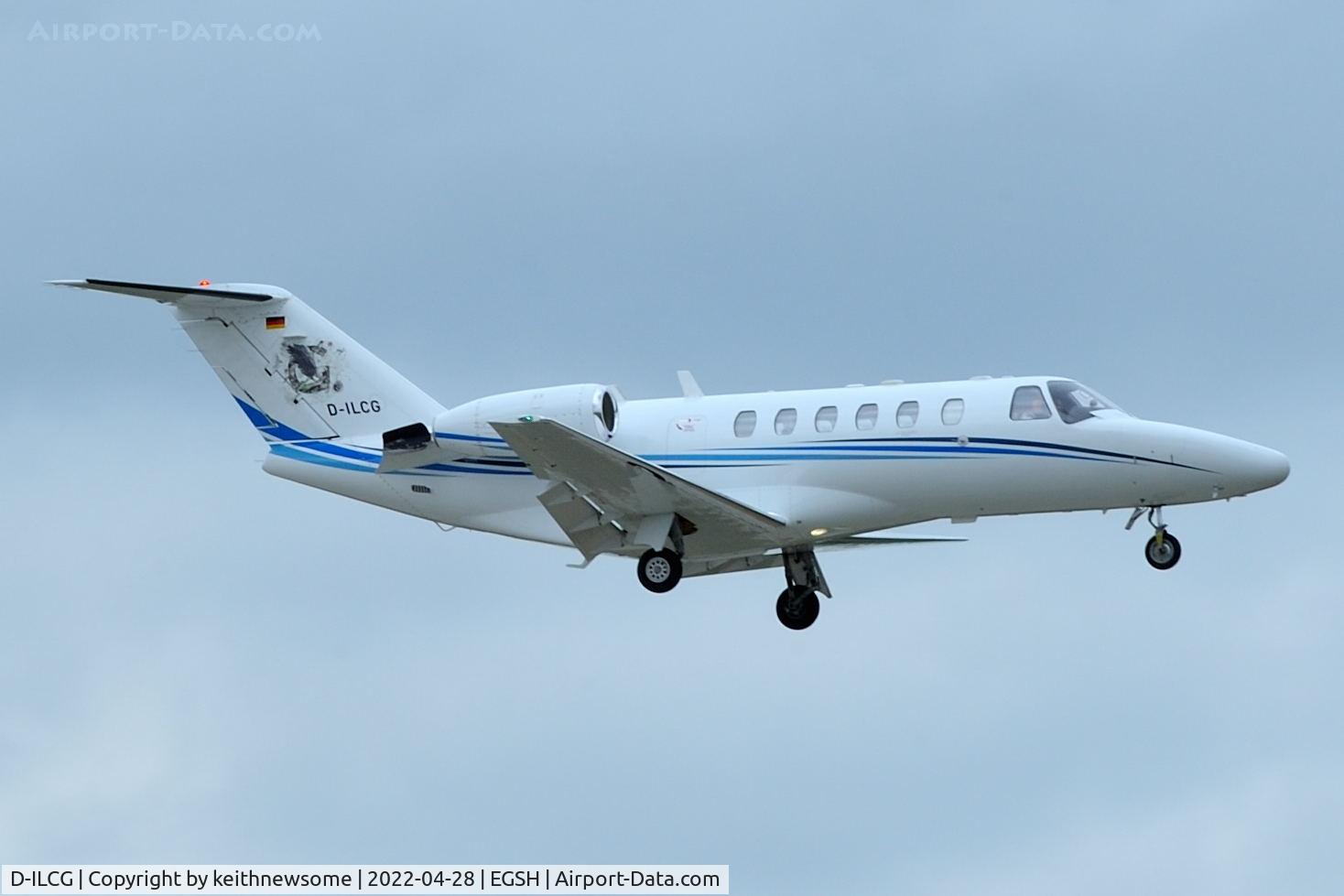 D-ILCG, 2005 Cessna 525A CitationJet CJ2 C/N 525A-0230, Arriving at Norwich from Leipzig, Germany.