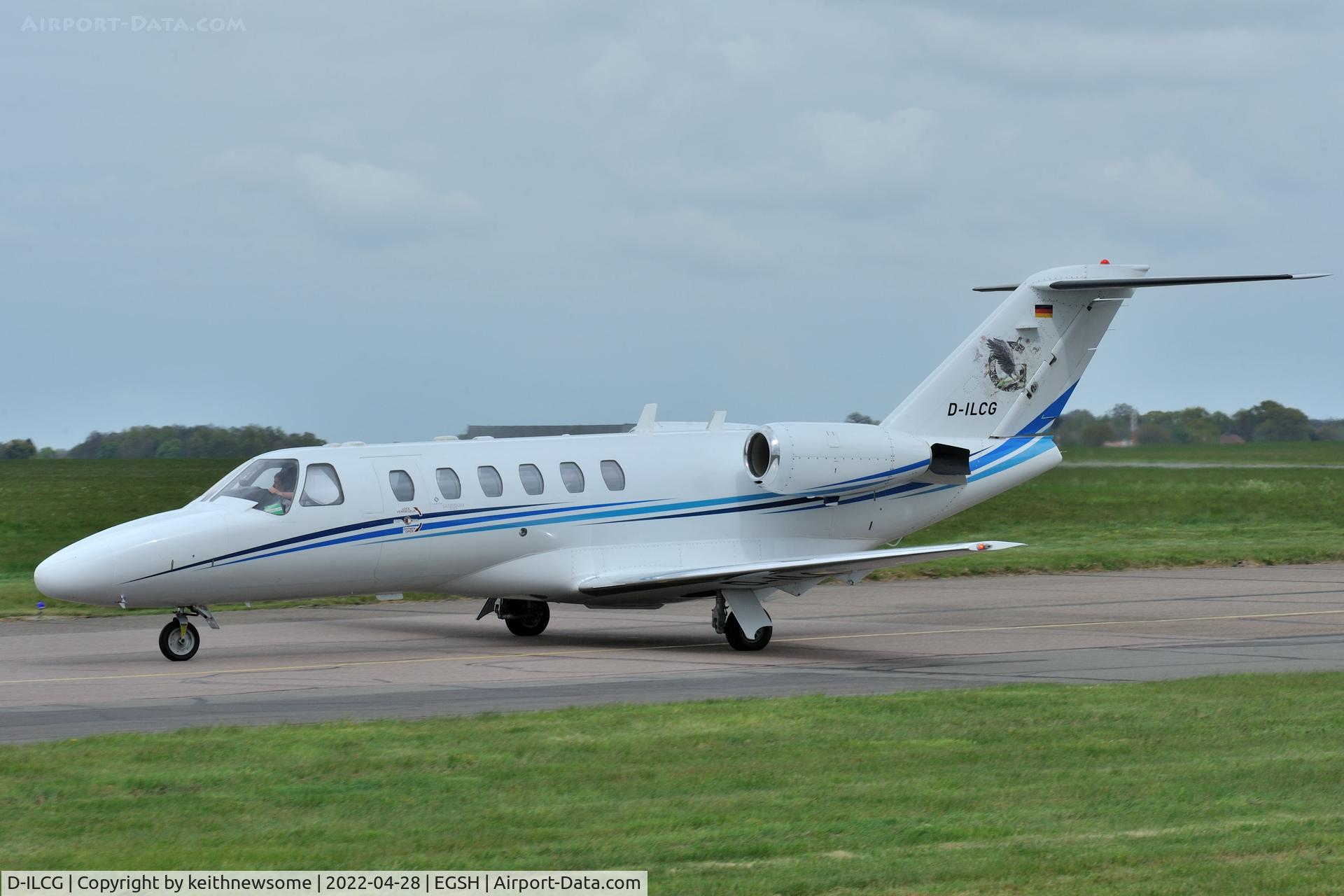 D-ILCG, 2005 Cessna 525A CitationJet CJ2 C/N 525A-0230, Arriving at Norwich from Leipzig, Germany.