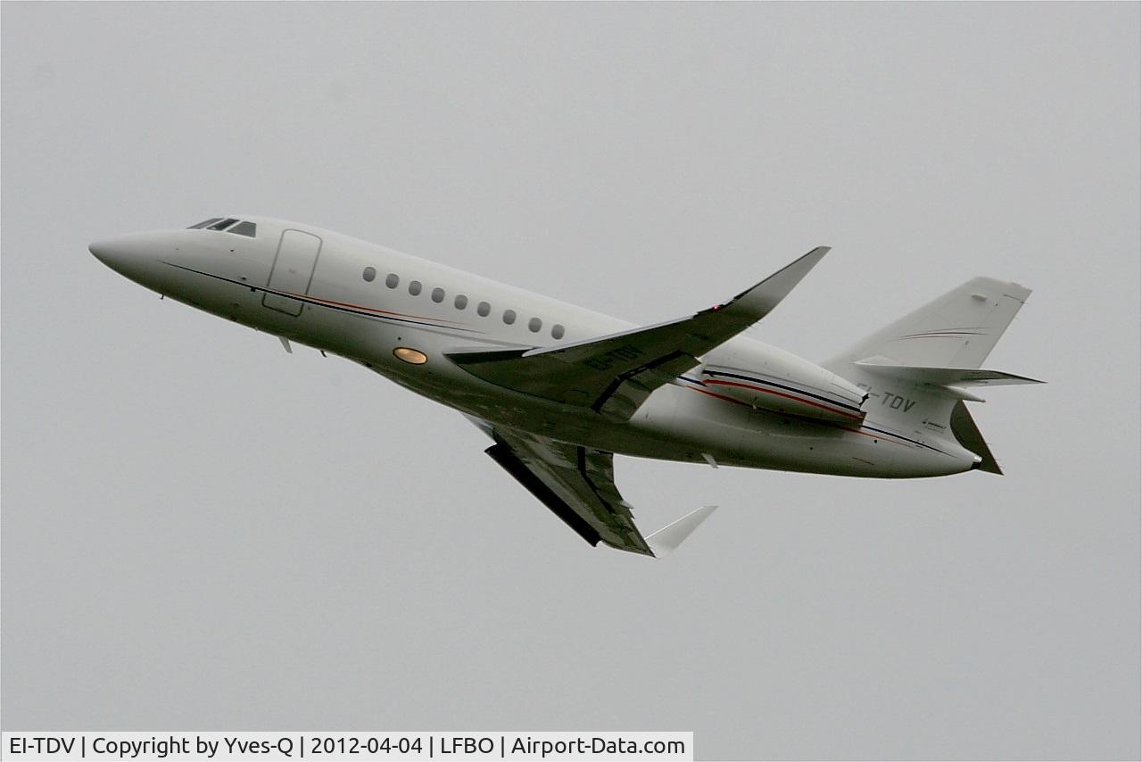 EI-TDV, 2009 Dassault Falcon 2000EX C/N 190, Dassault Falcon 2000EX, Climbing from rwy 32R, Toulouse Blagnac Airport (LFBO-TLS)