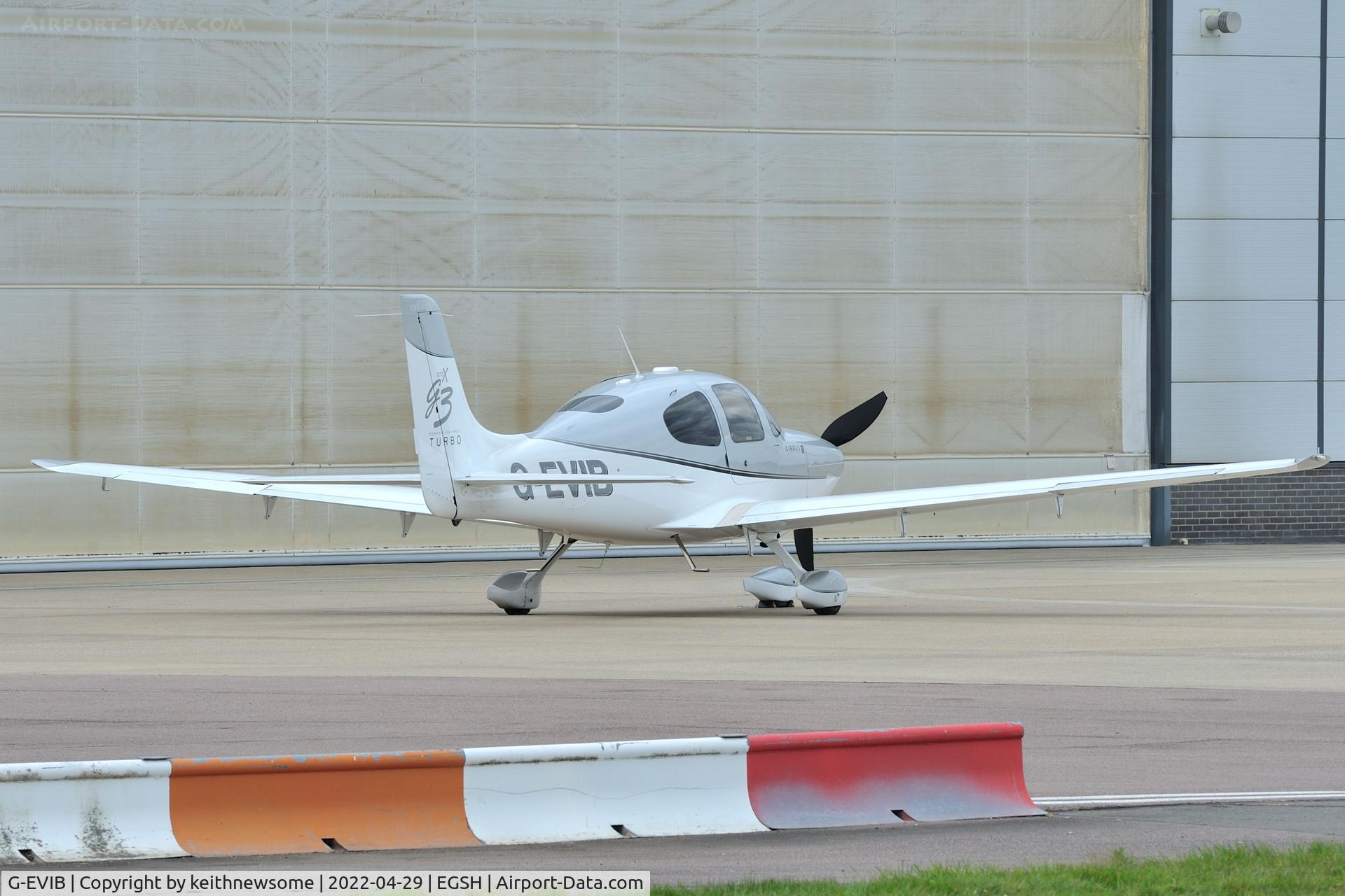 G-EVIB, 2007 Cirrus SR22 G3 GTSX Turbo C/N 2467, Parked at Norwich.