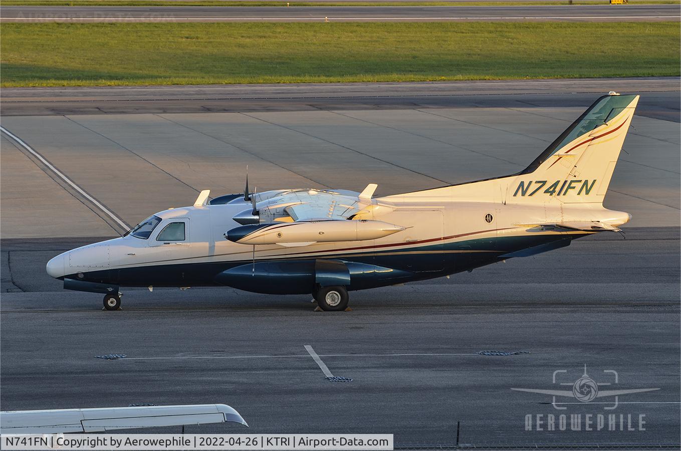 N741FN, 1975 Mitsubishi MU-2B-36 C/N 658, Parked at Tri-Cities Aviation FBO, at Tri-Cities Airport (KTRI).