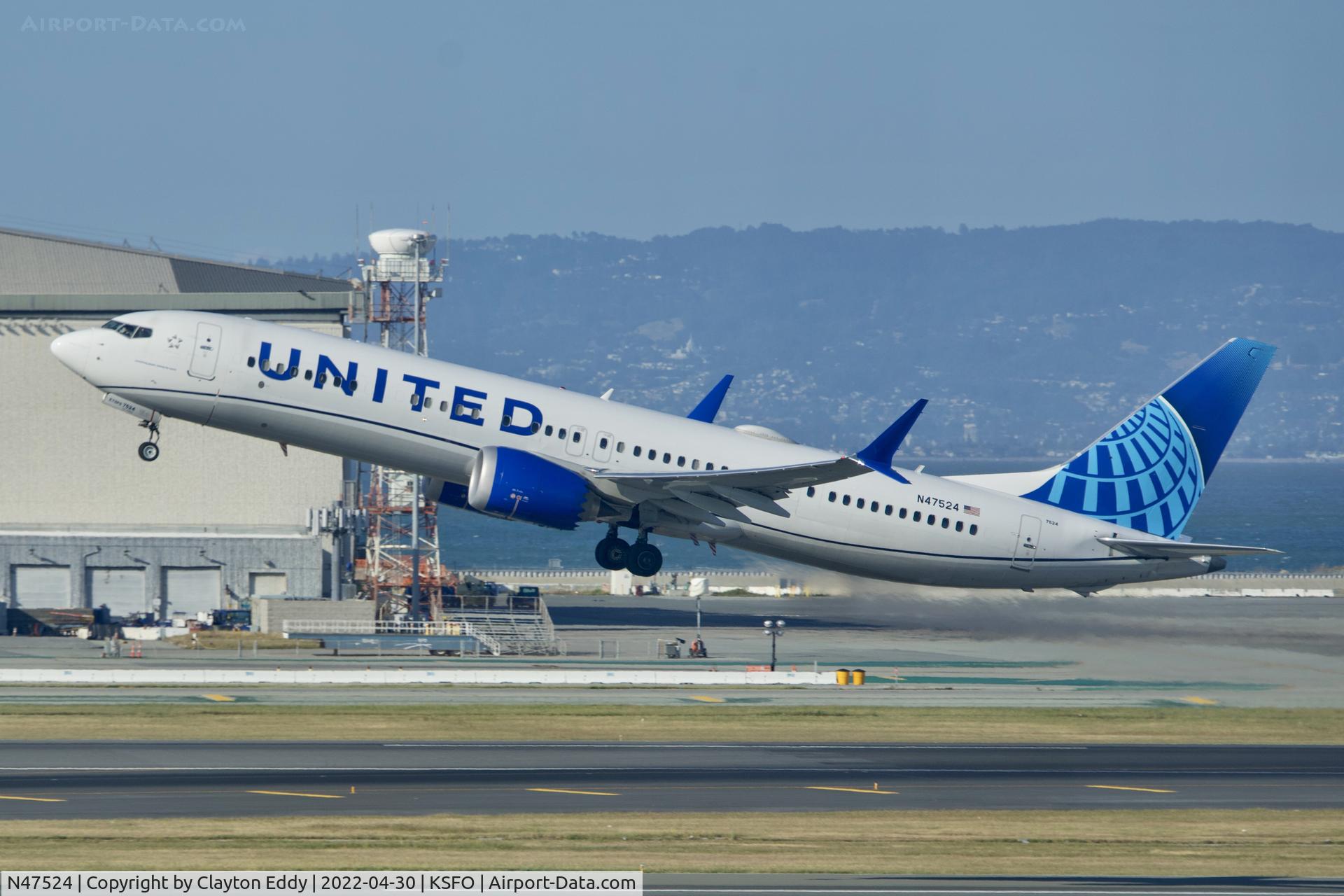 N47524, 2019 Boeing 737-9 MAX C/N 64501, SFO 2022.