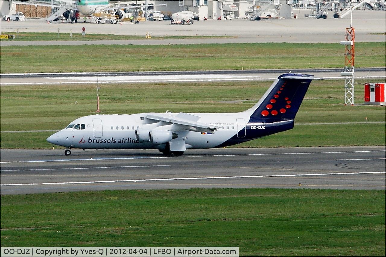 OO-DJZ, 1997 British Aerospace Avro 146-RJ85 C/N E.2305, BAE Systems RJ85, Taxiing Rwy 32L, Toulouse Blagnac Airport (LFBO-TLS)