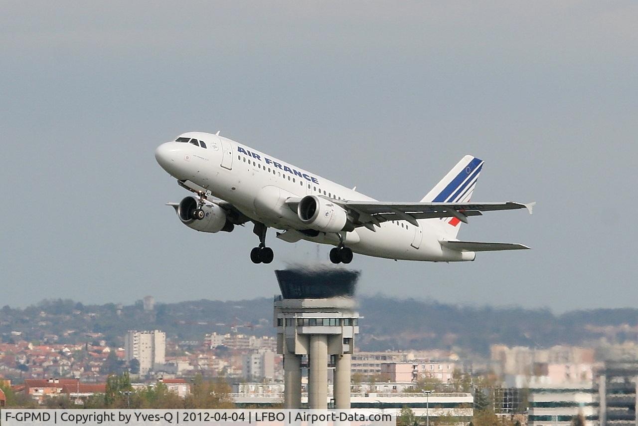 F-GPMD, 1993 Airbus A319-113 C/N 618, Airbus A319-113, Take off rwy 32L, Toulouse-Blagnac Airport (LFBO-TLS)