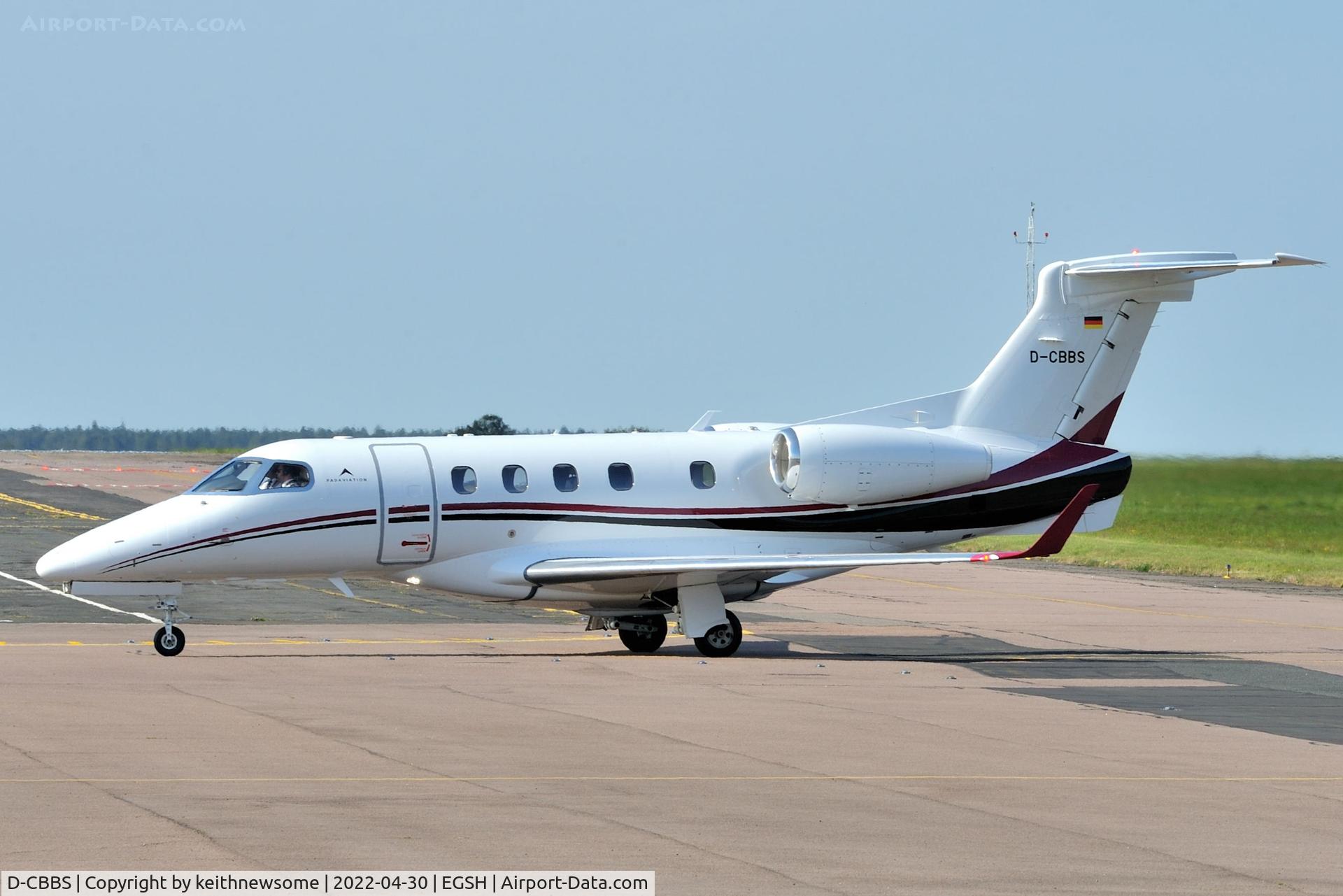D-CBBS, 2016 Embraer EMB-505 Phenom 300 C/N 50500343, Arriving at Norwich from Iceland.