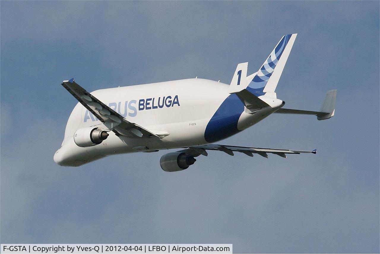 F-GSTA, 1994 Airbus A300B4-608ST Super Transporter C/N 655, Airbus A300-605ST Beluga, Climbing from Rwy 32L, Toulouse Blagnac Airport (LFBO-TLS)