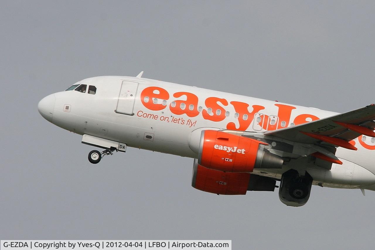 G-EZDA, 2008 Airbus A319-111 C/N 3413, Airbus A319-111, Take off rwy 32L, Toulouse-Blagnac Airport (LFBO-TLS)