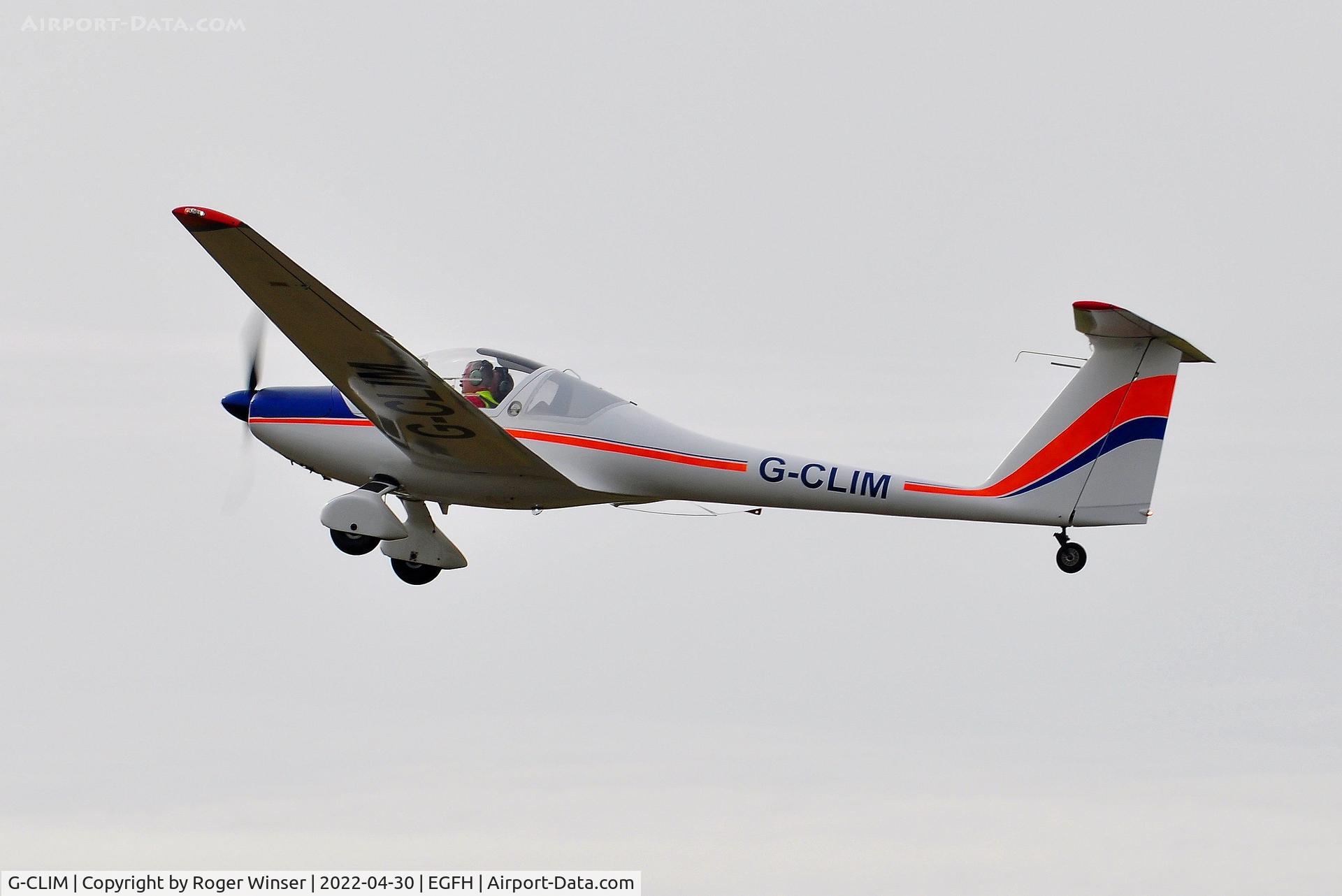 G-CLIM, 1987 Hoffmann H-36 Dimona C/N 36225, Resident Dimona motor-glider departing Runway 22.