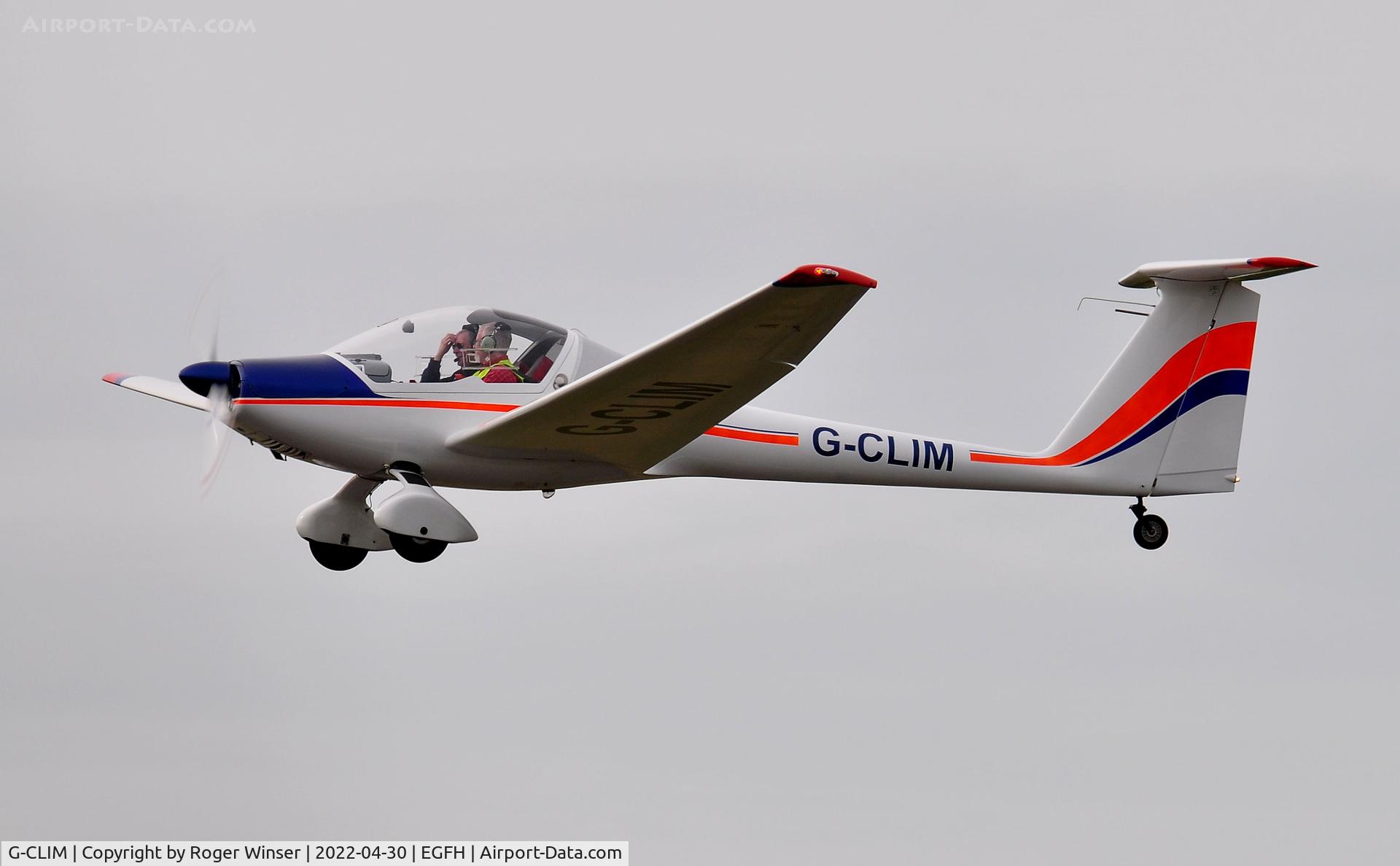 G-CLIM, 1987 Hoffmann H-36 Dimona C/N 36225, Resident Dimona motor-glider touch and go on Runway 22.