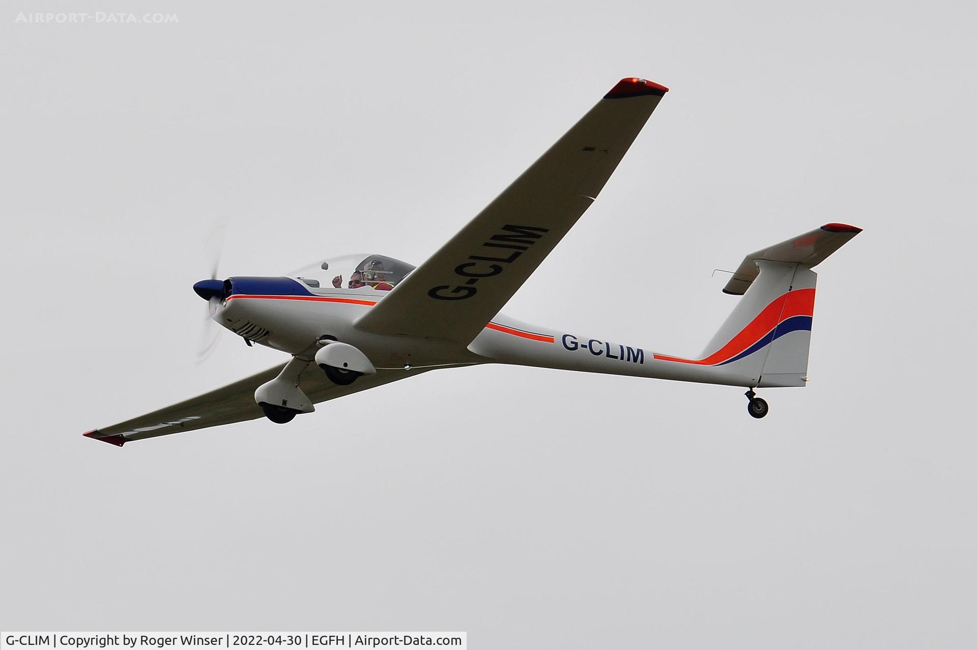 G-CLIM, 1987 Hoffmann H-36 Dimona C/N 36225, Resident Dimona motor-glider touch and go Runway 22.