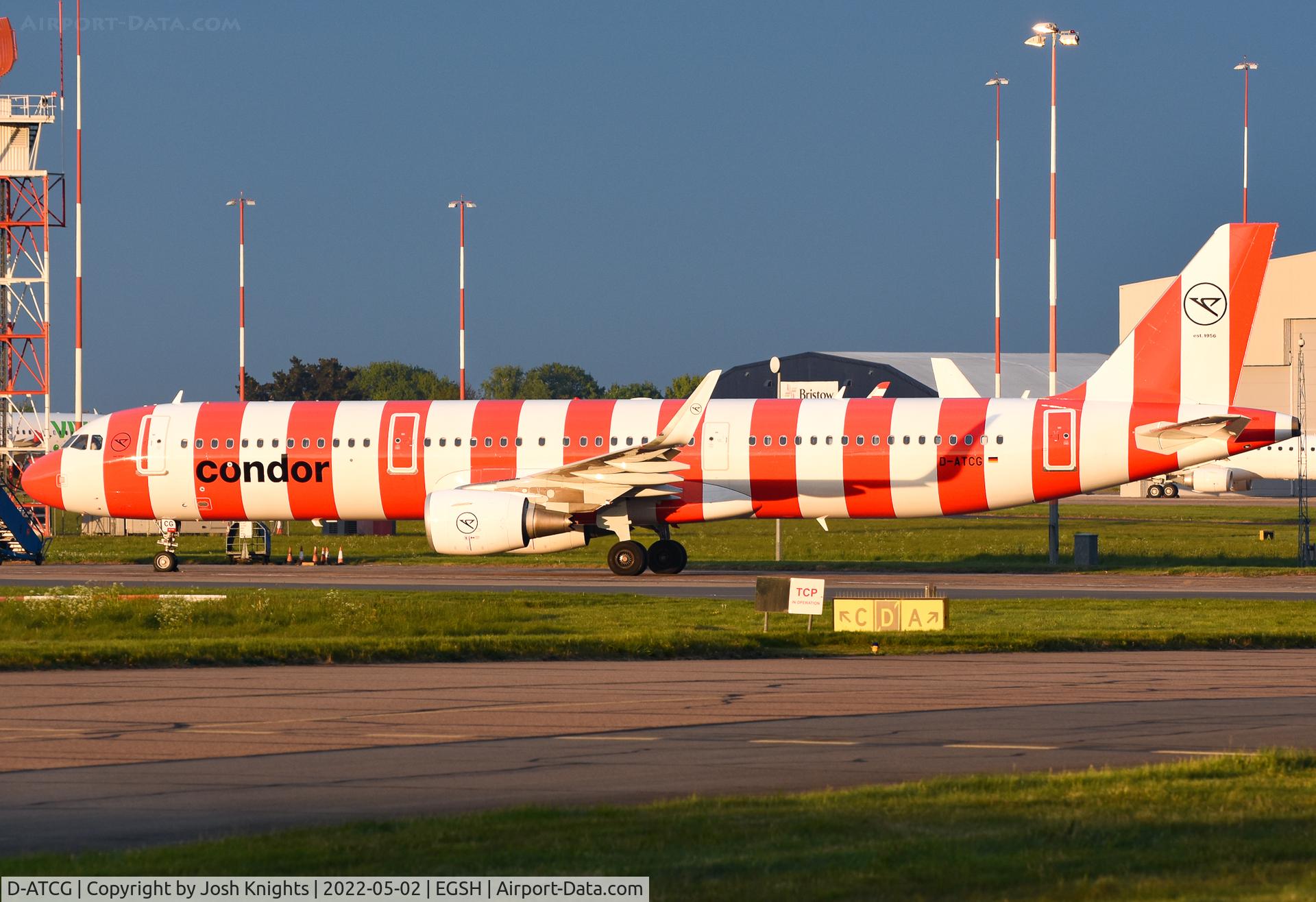 D-ATCG, 2014 Airbus A321-211 C/N 6005, Now Wearing the new Red Colour-Scheme.