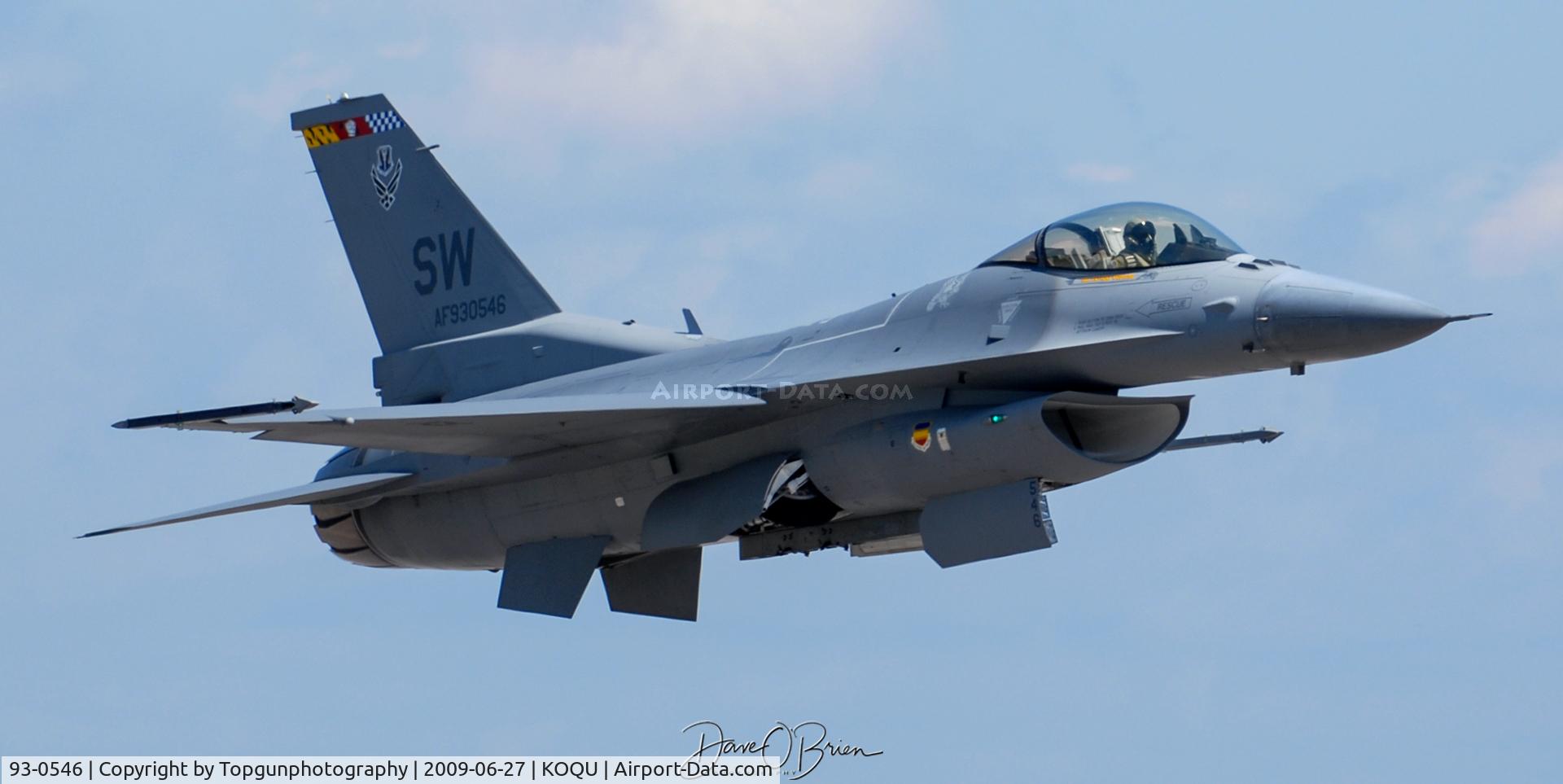 93-0546, 1993 Lockheed F-16C Fighting Falcon C/N CC-181, F-16 Demo departure