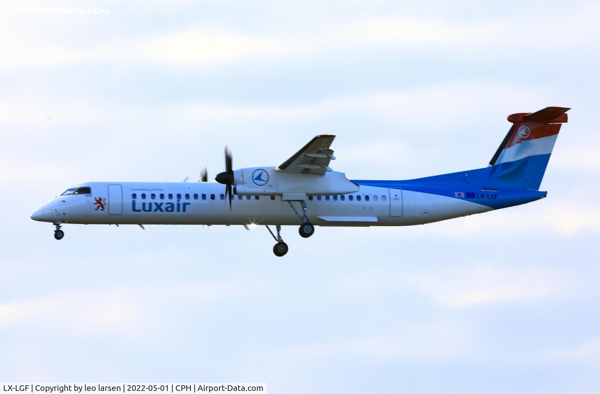 LX-LGF, 2011 De Havilland Canada DHC-8-402Q Dash 8 C/N 4349, Copenhagen 1.5.2022 L/D R-22L