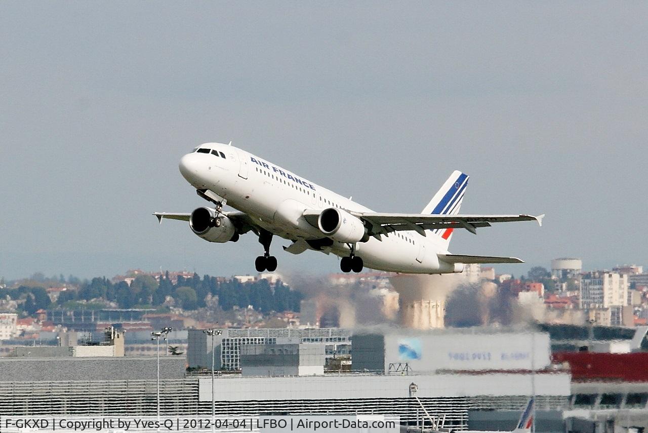 F-GKXD, 2002 Airbus A320-214 C/N 1873, Airbus A320-214, Take off rwy 32R, Toulouse Blagnac Airport (LFBO-TLS)