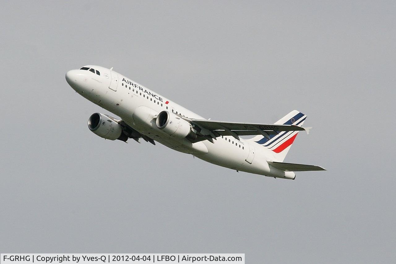 F-GRHG, 1999 Airbus A319-111 C/N 1036, Airbus A319-111, Take off rwy 32R, Toulouse-Blagnac Airport (LFBO-TLS)