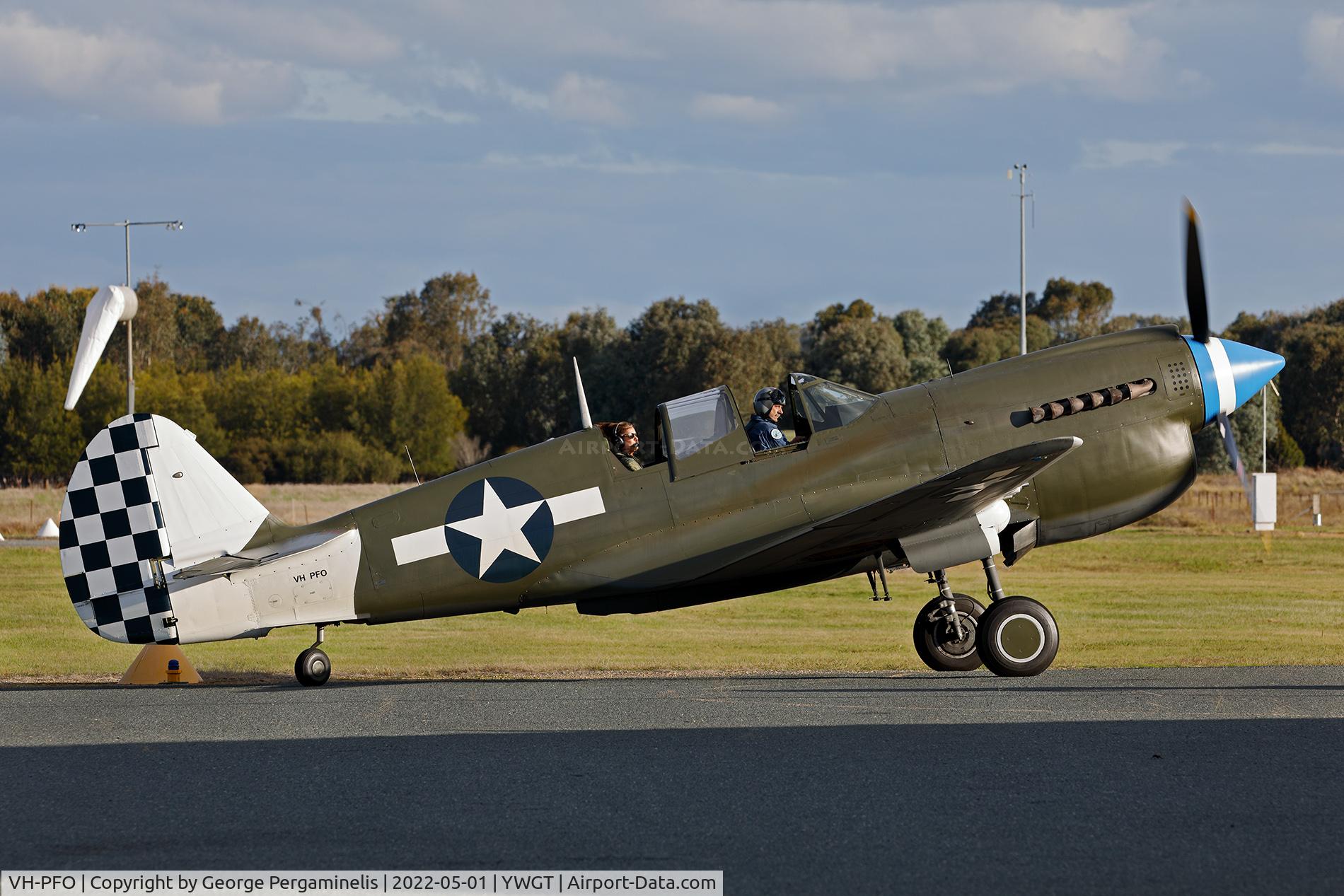VH-PFO, 1942 Curtiss P-40N-5-CU Warhawk C/N 28738, Antique Aeroplane Assn of Australia National Fly-in.