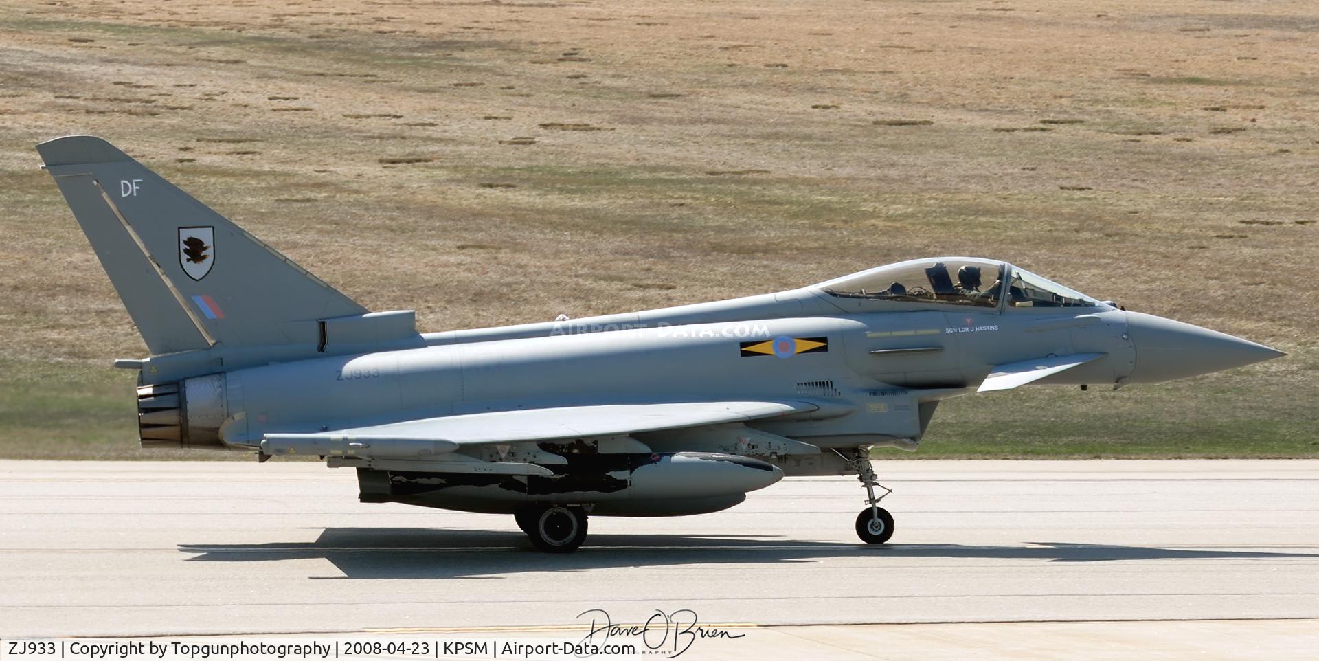 ZJ933, 2006 Eurofighter EF-2000 Typhoon FGR4 C/N 0108/BS024, Ascot-9803 holding short
