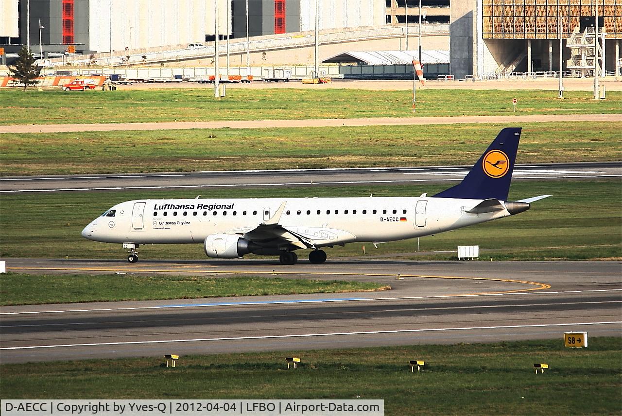 D-AECC, 2009 Embraer 190LR (ERJ-190-100LR) C/N 19000333, Embraer 190LR, Taxiing rwy 32L, Toulouse Blagnac Airport (LFBO-TLS)