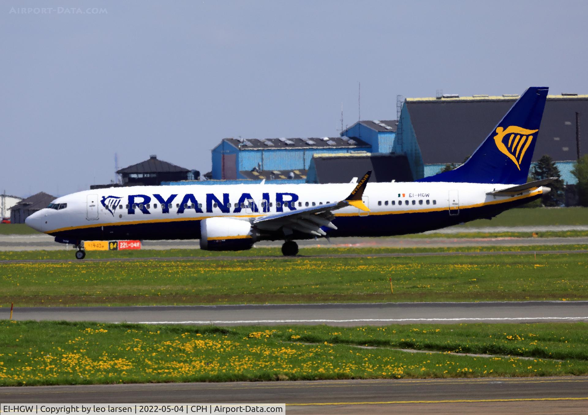 EI-HGW, 2022 Boeing 737-8-200 MAX C/N 65085, Copenhagen 4.5.2022