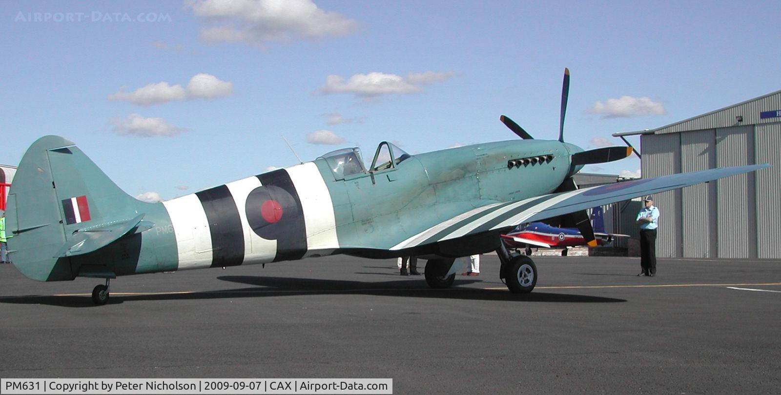 PM631, 1945 Supermarine 389 Spitfire PR.XIX C/N 6S/683528, This Battle of Britain Memorial Flight Spitfire made a visit to Carlisle in the Summer of 2009