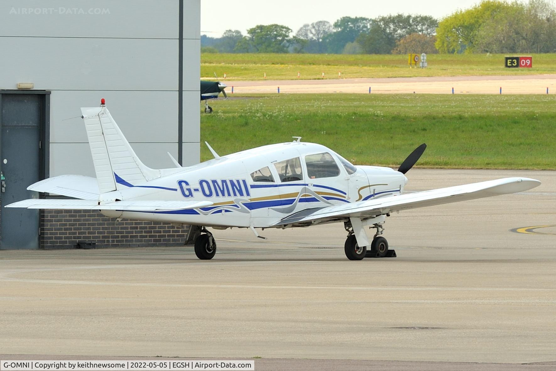 G-OMNI, 1973 Piper PA-28R-200-2 Cherokee Arrow II C/N 28R-7335130, Parked at Norwich.