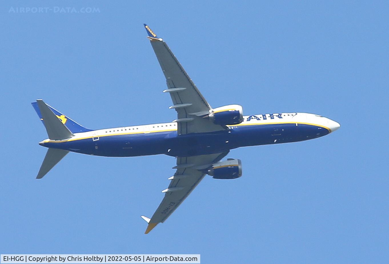EI-HGG, 2020 Boeing 737-8-200 MAX C/N 62316, Out of Stansted and over Amwell, Herts