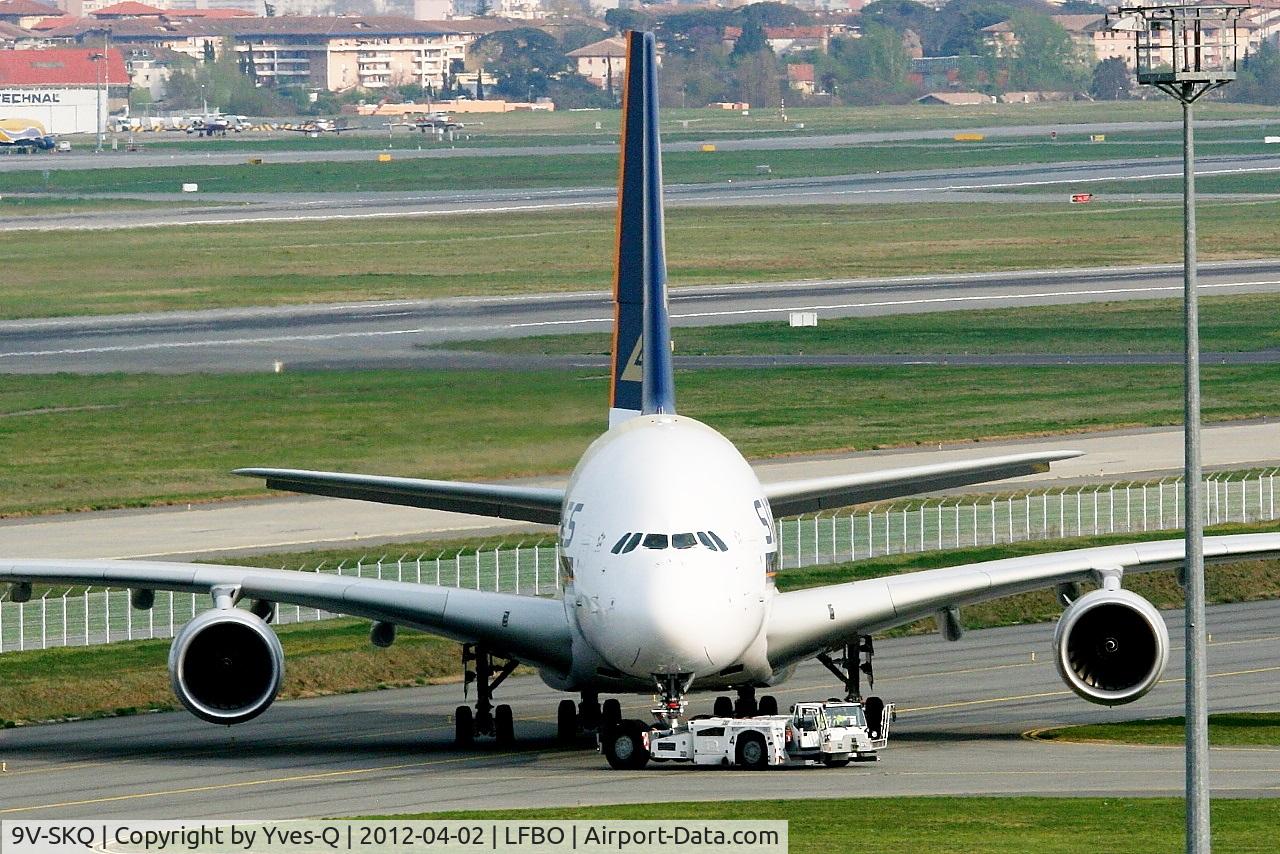 9V-SKQ, 2011 Airbus A380-841 C/N 079, Airbus A380-841, Taxiing to Airbus delivery center, Toulouse Blagnac Airport (LFBO-TLS)