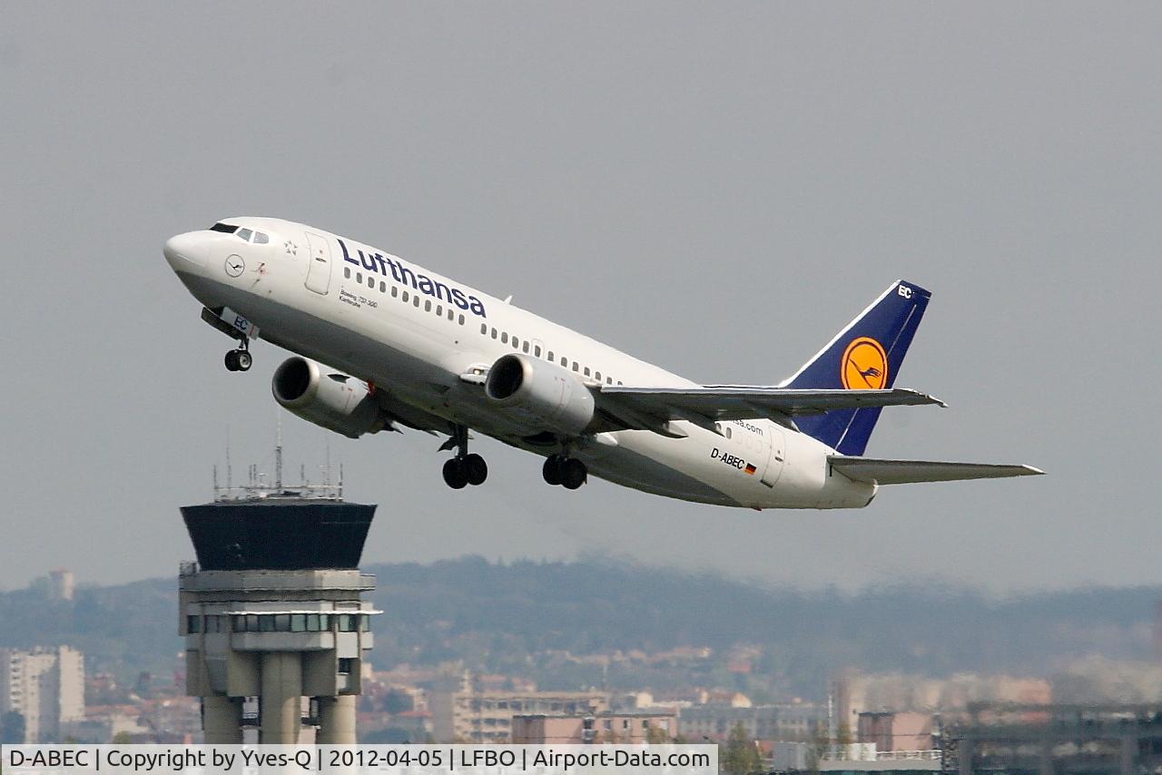 D-ABEC, 1991 Boeing 737-330 C/N 25149, Boeing 737-330, Take-off rwy 32L, Toulouse Blagnac Airport (LFBO-TLS)