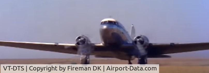 VT-DTS, Douglas C-47A Skytrain C/N 20012, screen capture of VT-DTS from the 1965 movie Gumnaam