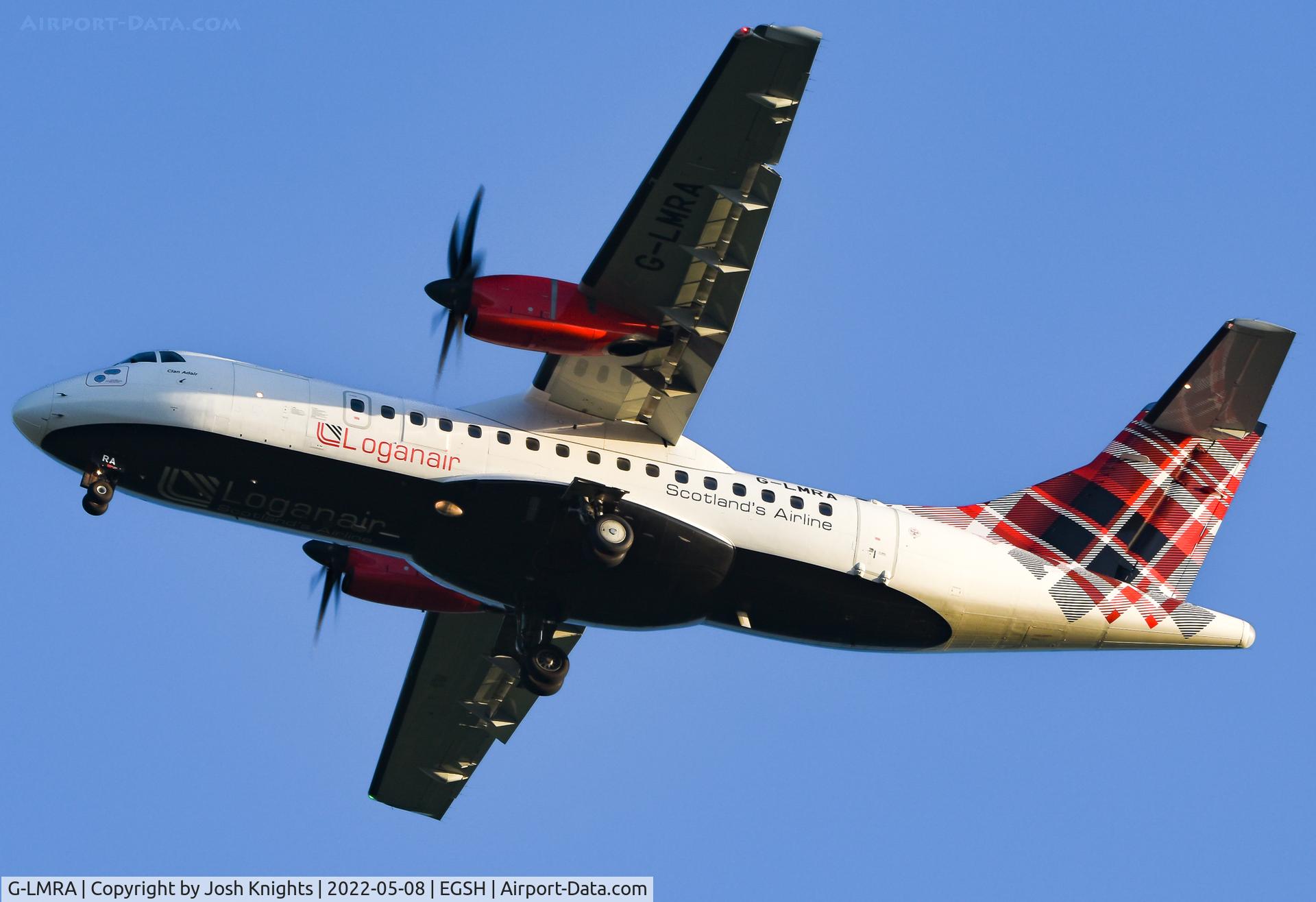 G-LMRA, 1996 ATR 42-500 C/N 490, Arriving at Norwich.