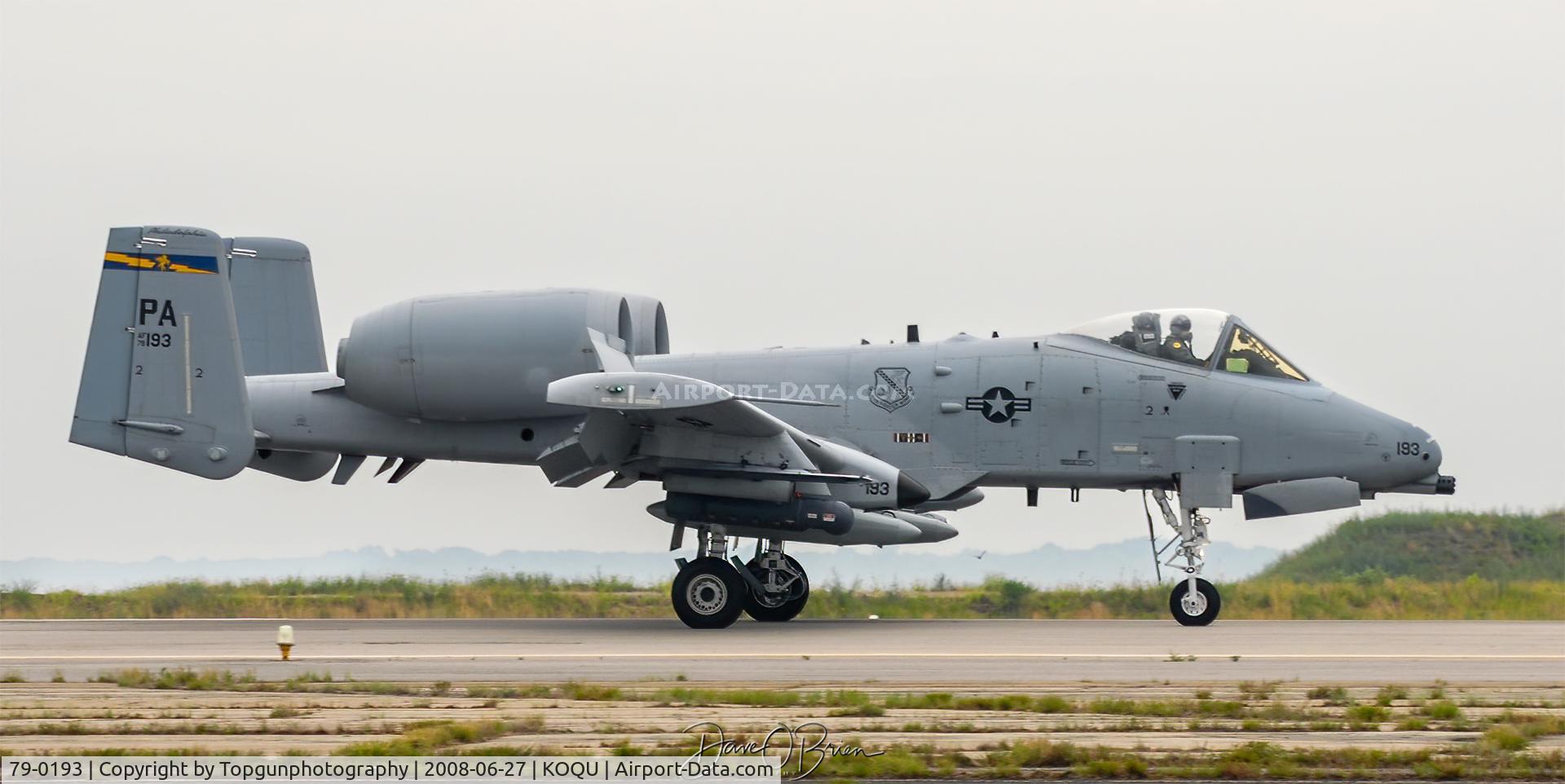 79-0193, 1979 Fairchild Republic A-10C Thunderbolt II C/N A10-0457, HOG2 rolling to the end