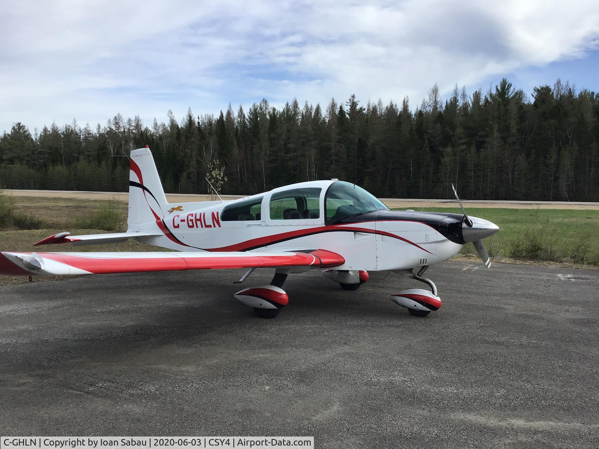 C-GHLN, 1976 American Aviation AA-5A Traveler C/N AA5A-0181, Parked in St-Donat