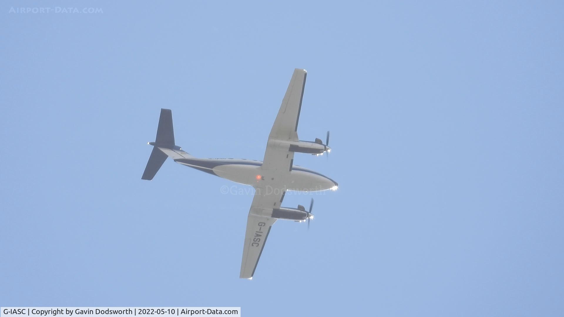 G-IASC, 1981 Beech 200 Super King Air C/N BB-821, Over Darlington on May 10th 2022
