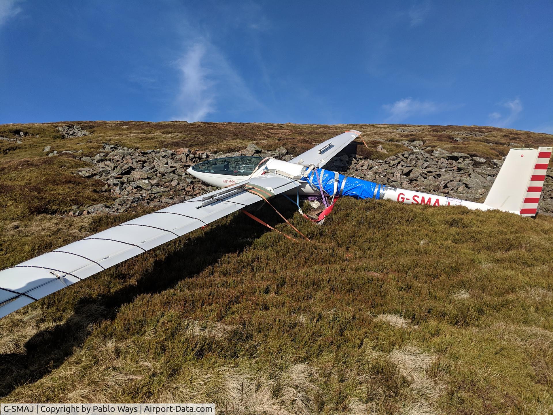 G-SMAJ, 2007 DG Flugzeugbau DG-808C C/N 8-378B277X39, Crashed on Cheviot