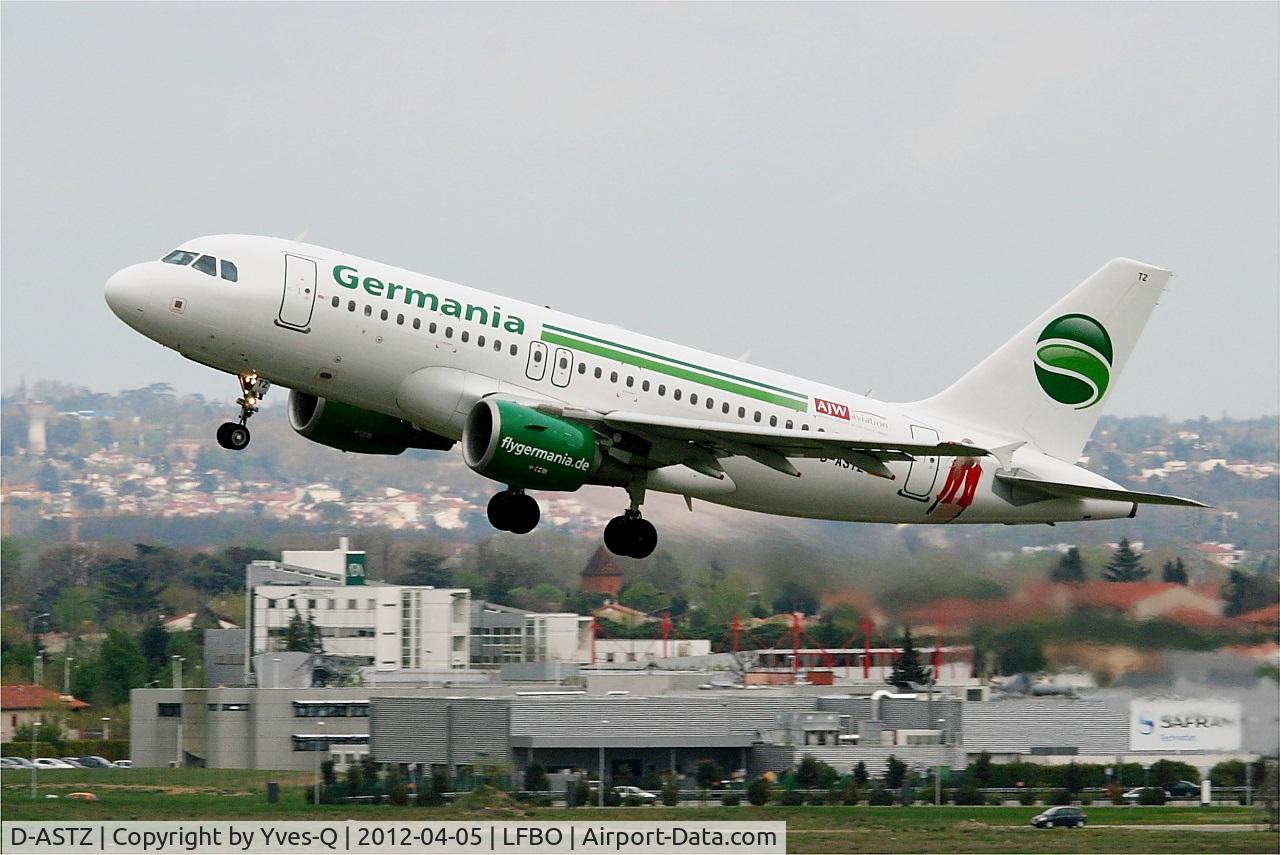 D-ASTZ, 2007 Airbus A319-112 C/N 3019, Airbus A319-112, Take-off Rwy 32L, Toulouse Blagnac Airport (LFBO-TLS)